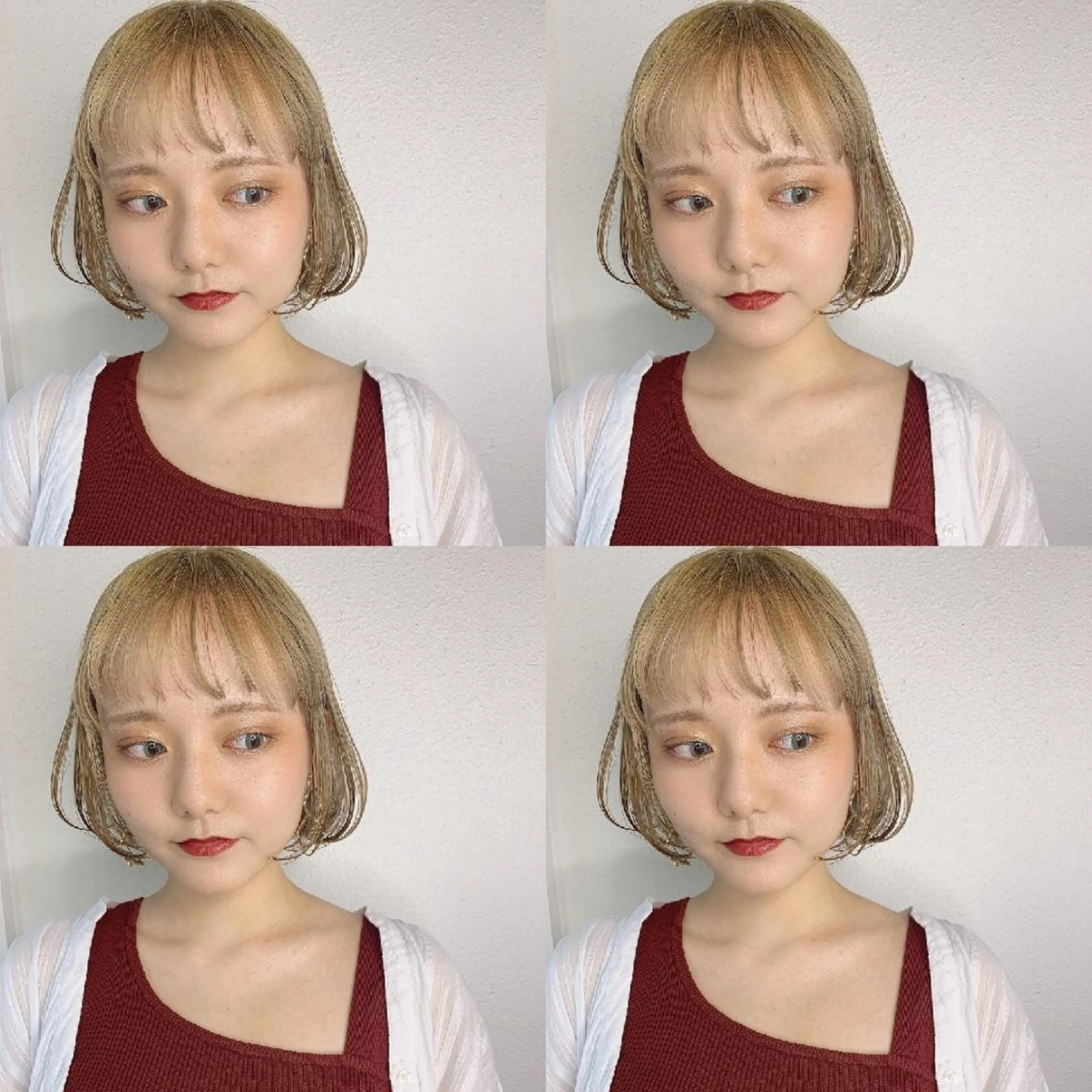 ショート カラー ヘアアレンジ ベージュカラー ハイトーンカラー ハイトーンベージュ カット ヘアカラー トリートメント 竹内啓太 ボブのヘアスタイル