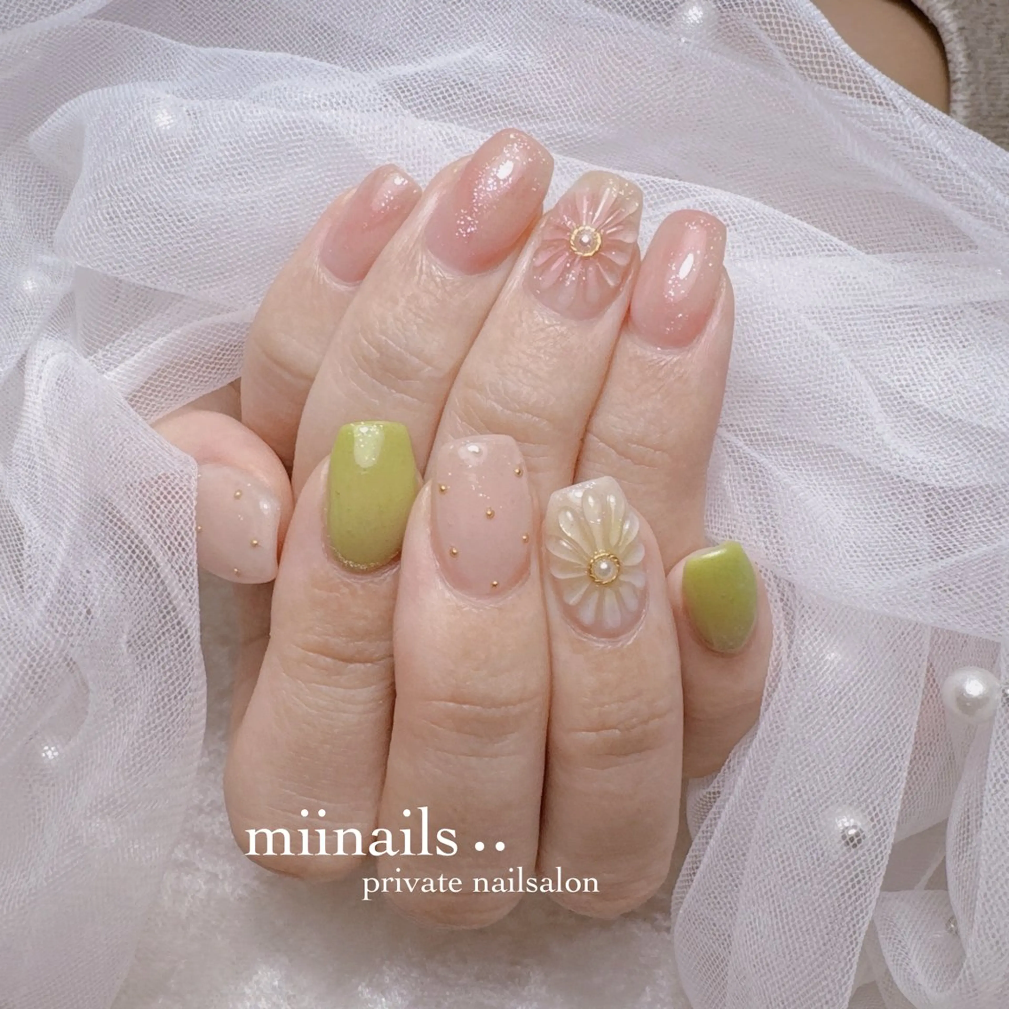 ネイル 韓国ネイル マグネットネイル ワンホンネイル ハンドネイル nailsalon miinailsのネイルデザイン