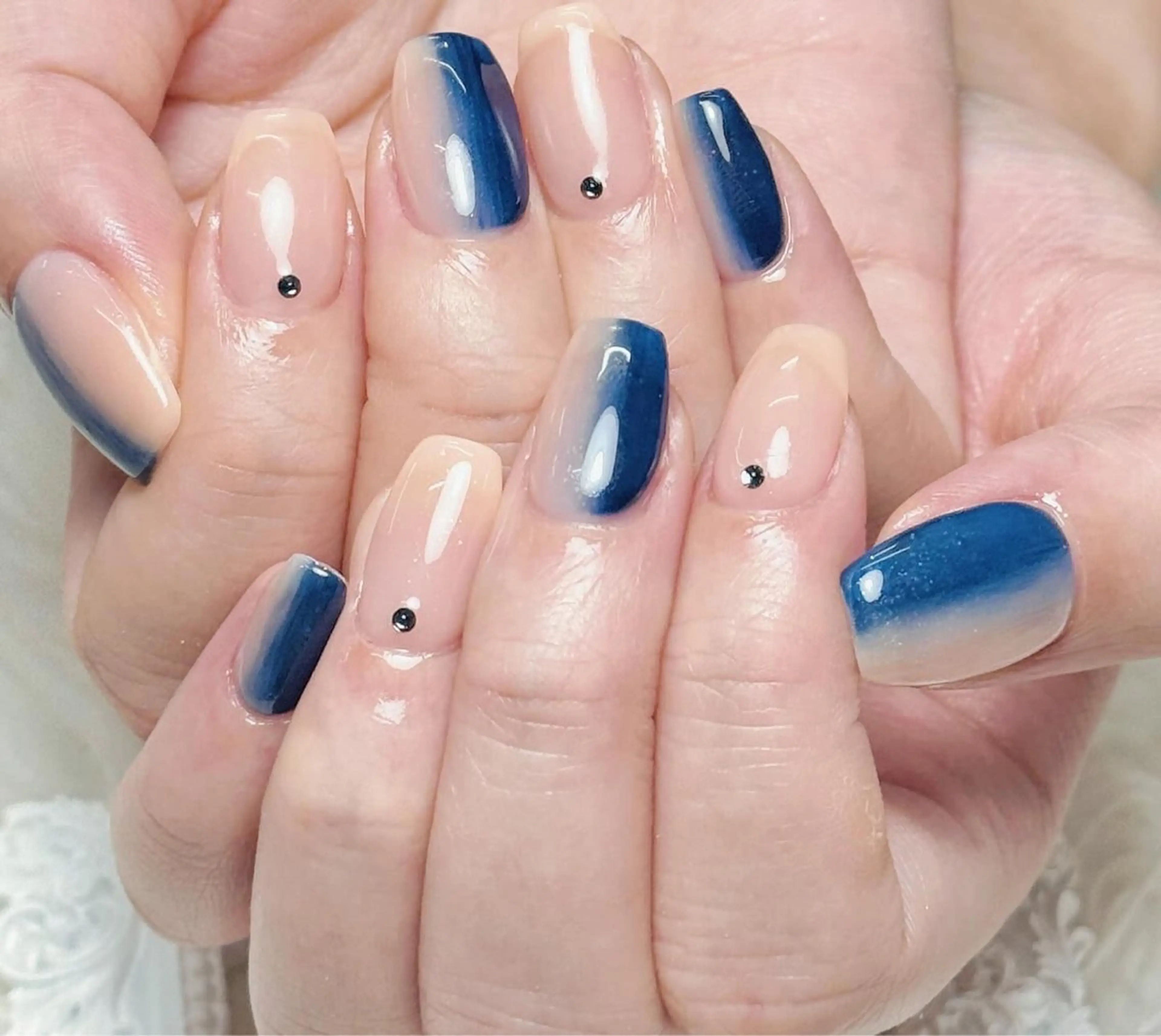 ネイル 長さ出し フレンチネイル ジェルネイル ガラスフレンチ 韓国ネイル ハンドネイル ハンドケア For U nail スカルプ専門店のネイルデザイン