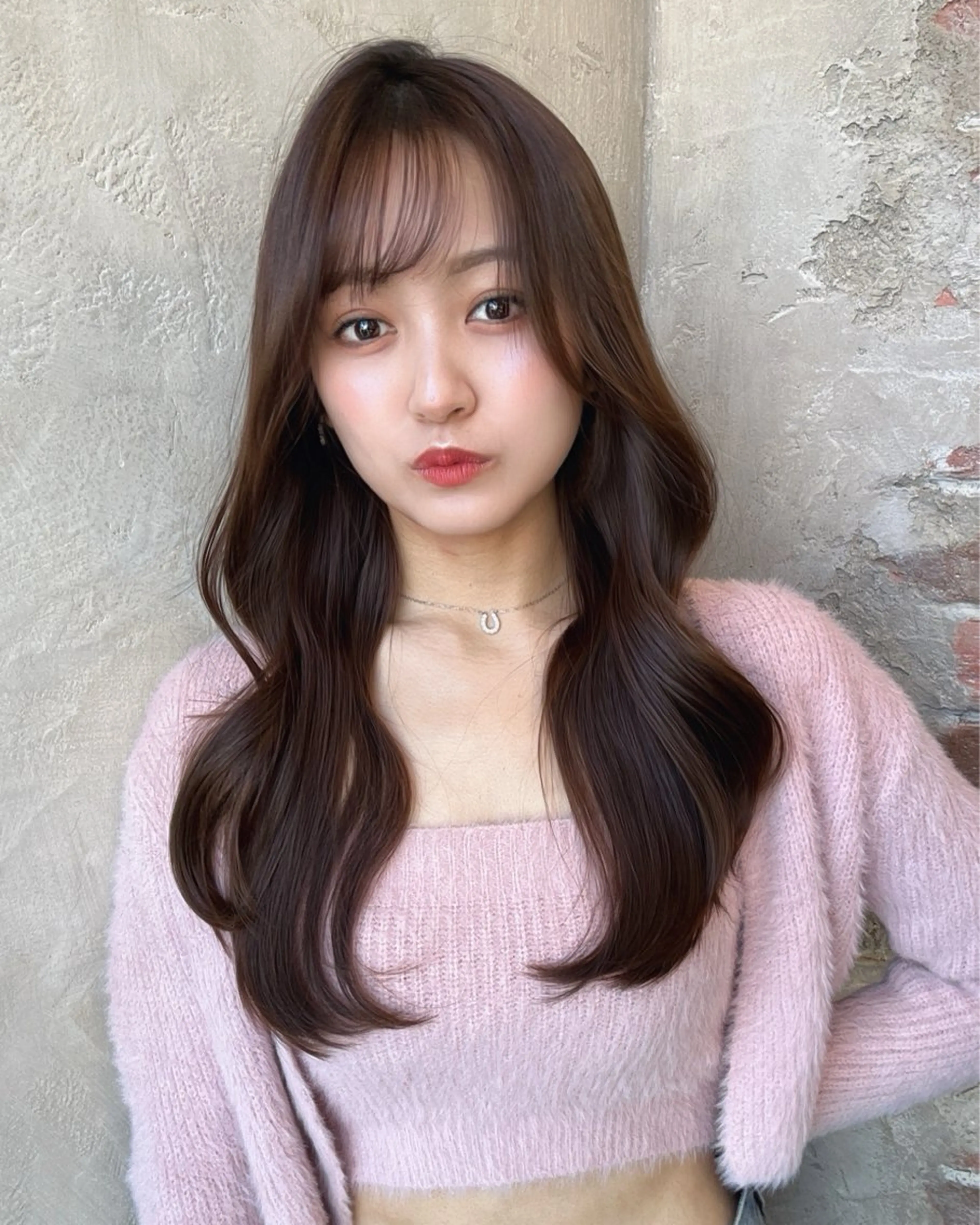 ロング カラー カット ヘアカラー トリートメント 新宿✨顔周りカット 韓国ヘア/坂本亜裟海のヘアスタイル