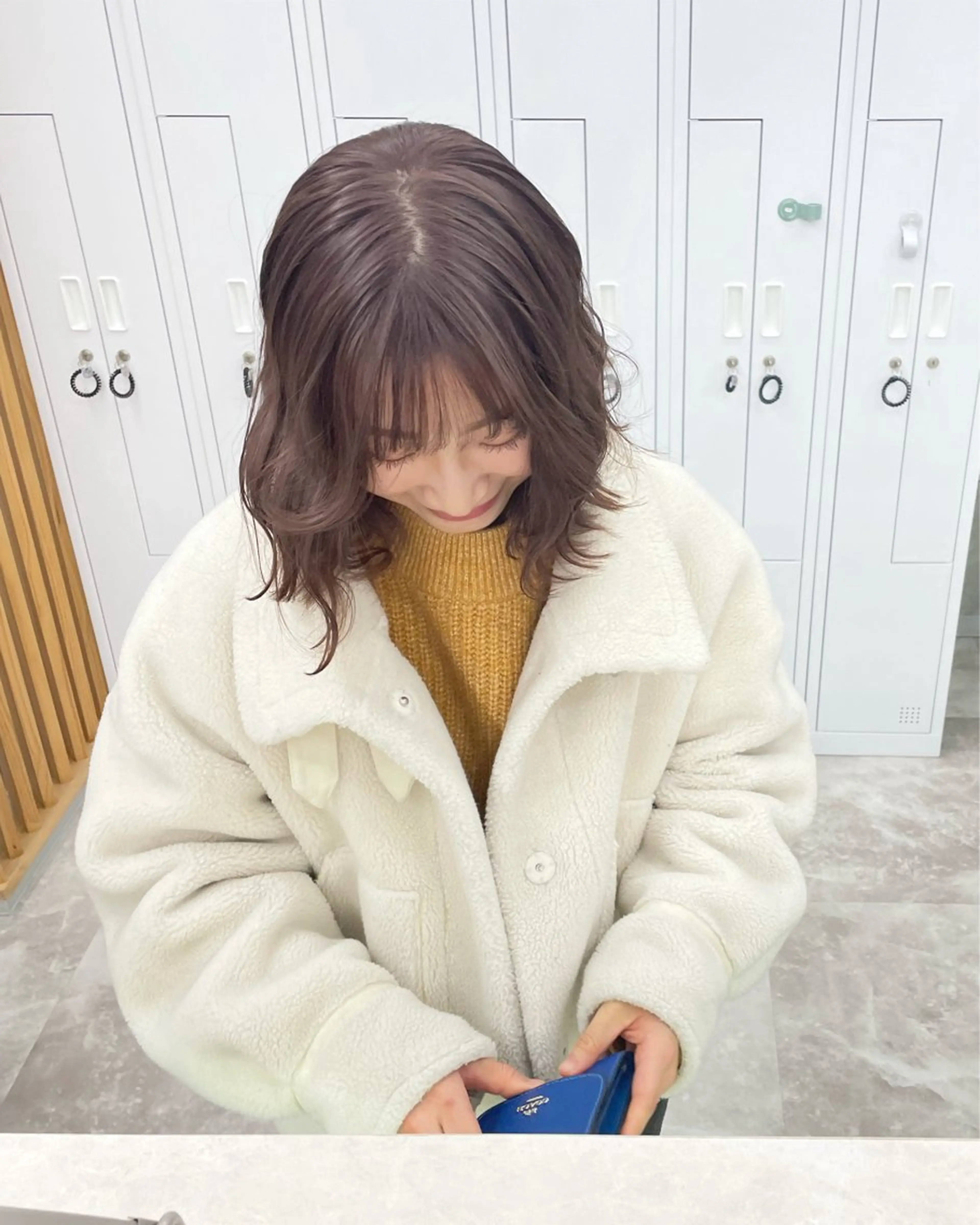 ミディアム カラー ブラウンカラー ミルクティーブラウン ブリーチ/ベージュ 💕/momoaのヘアスタイル