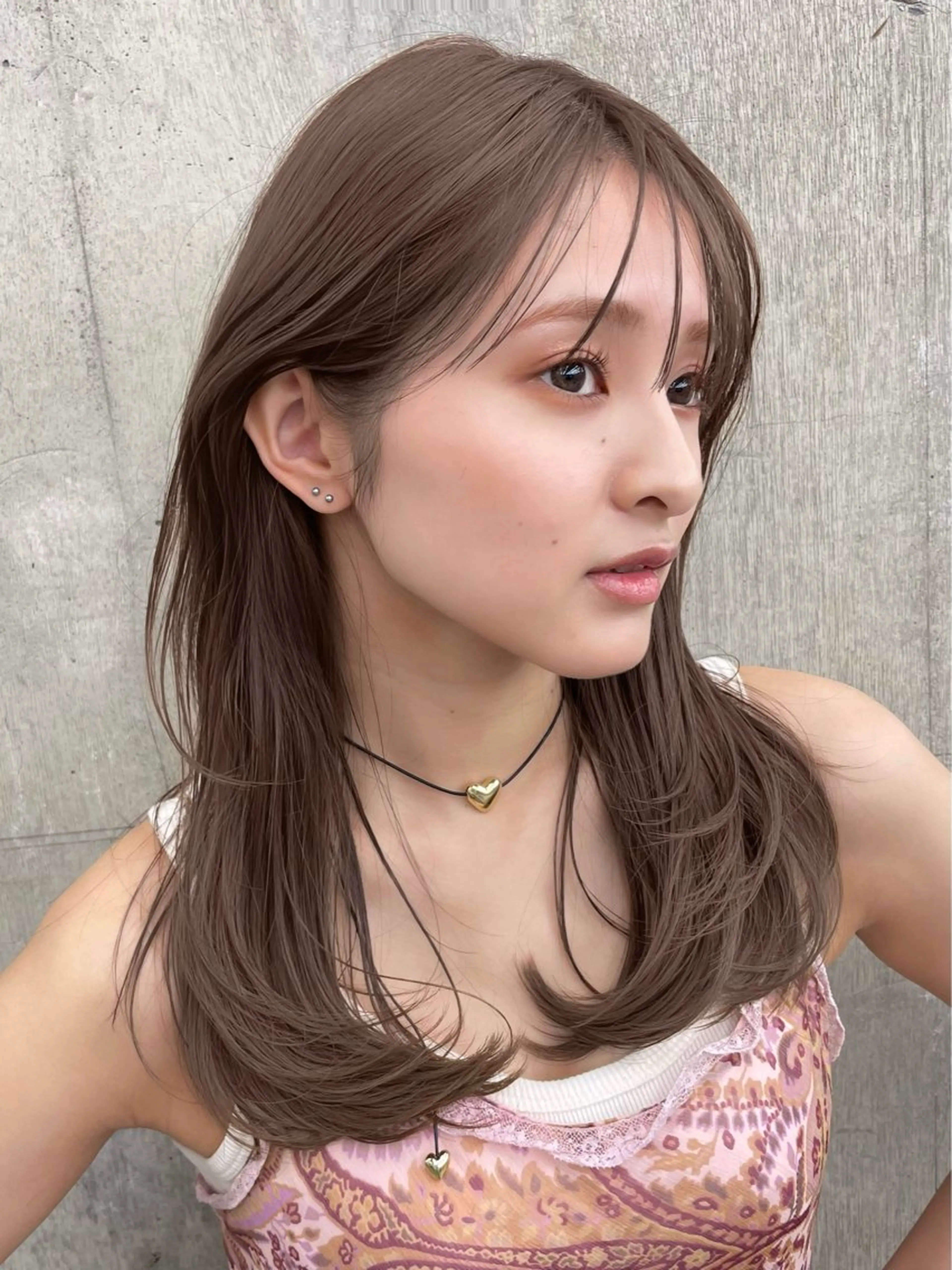 ミディアム カラー ヘアアレンジ 【柔らか透明感✨/ 似合せ前髪】大石葉月のヘアスタイル