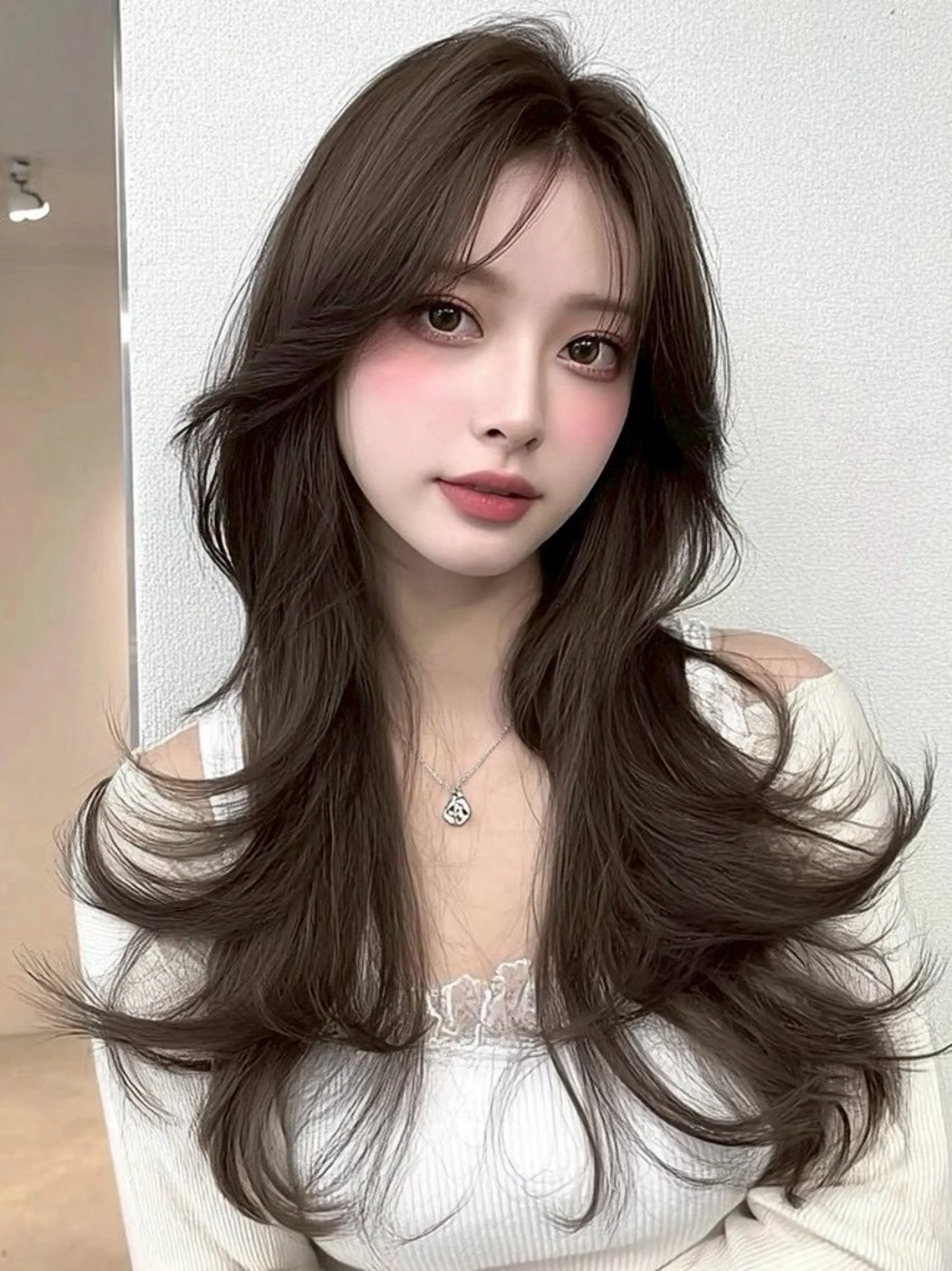 ロング カラー 透明感カラー 髪質改善 縮毛矯正 カット ヘアカラー トリートメント りきと🦋河原町 縮毛矯正/艶カラーのヘアスタイル