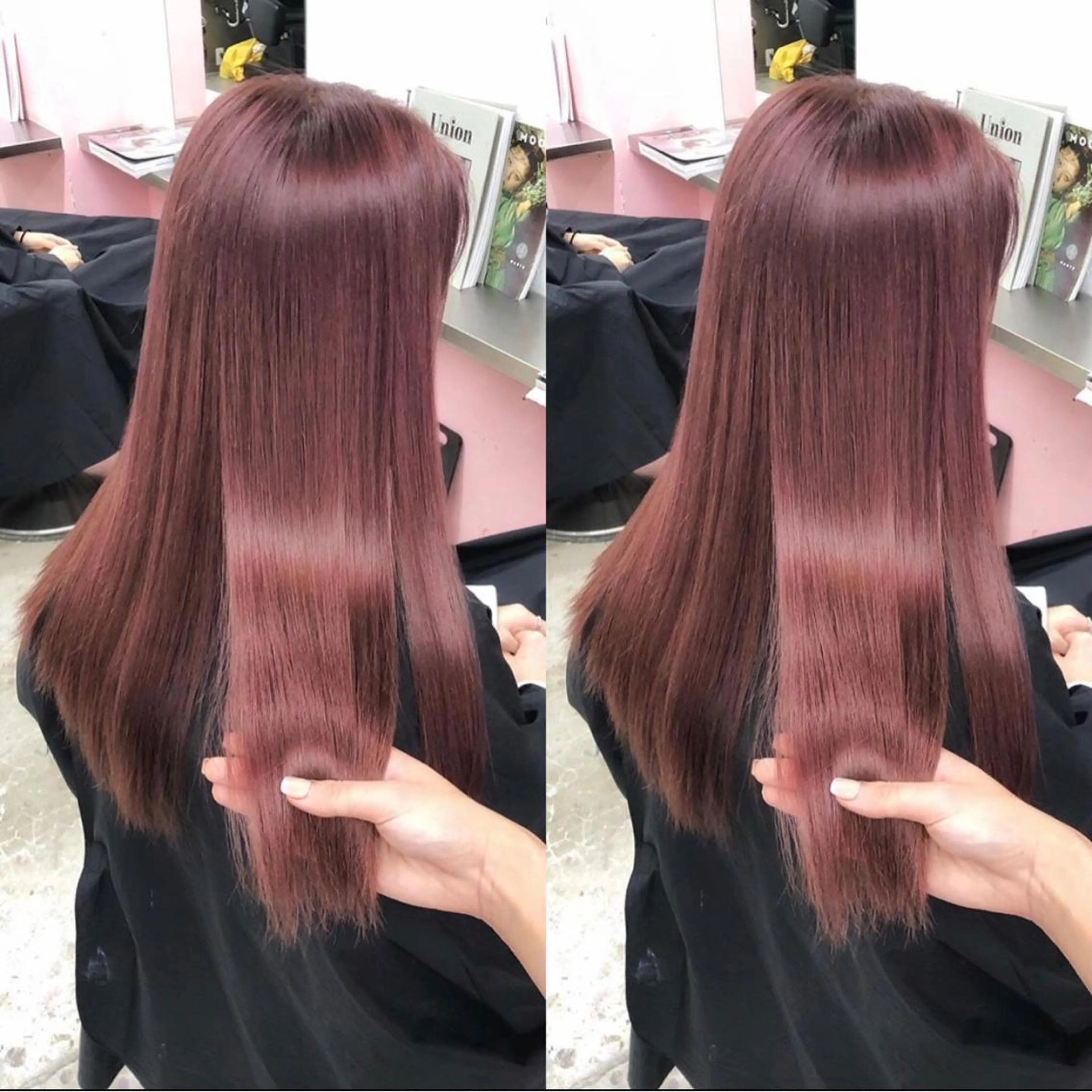 ロング アッシュ ハイライト レイヤーカット salowin 原宿 aroa所属・韓国／ハッシュカット ／透明感カラー／金野のヘアスタイル