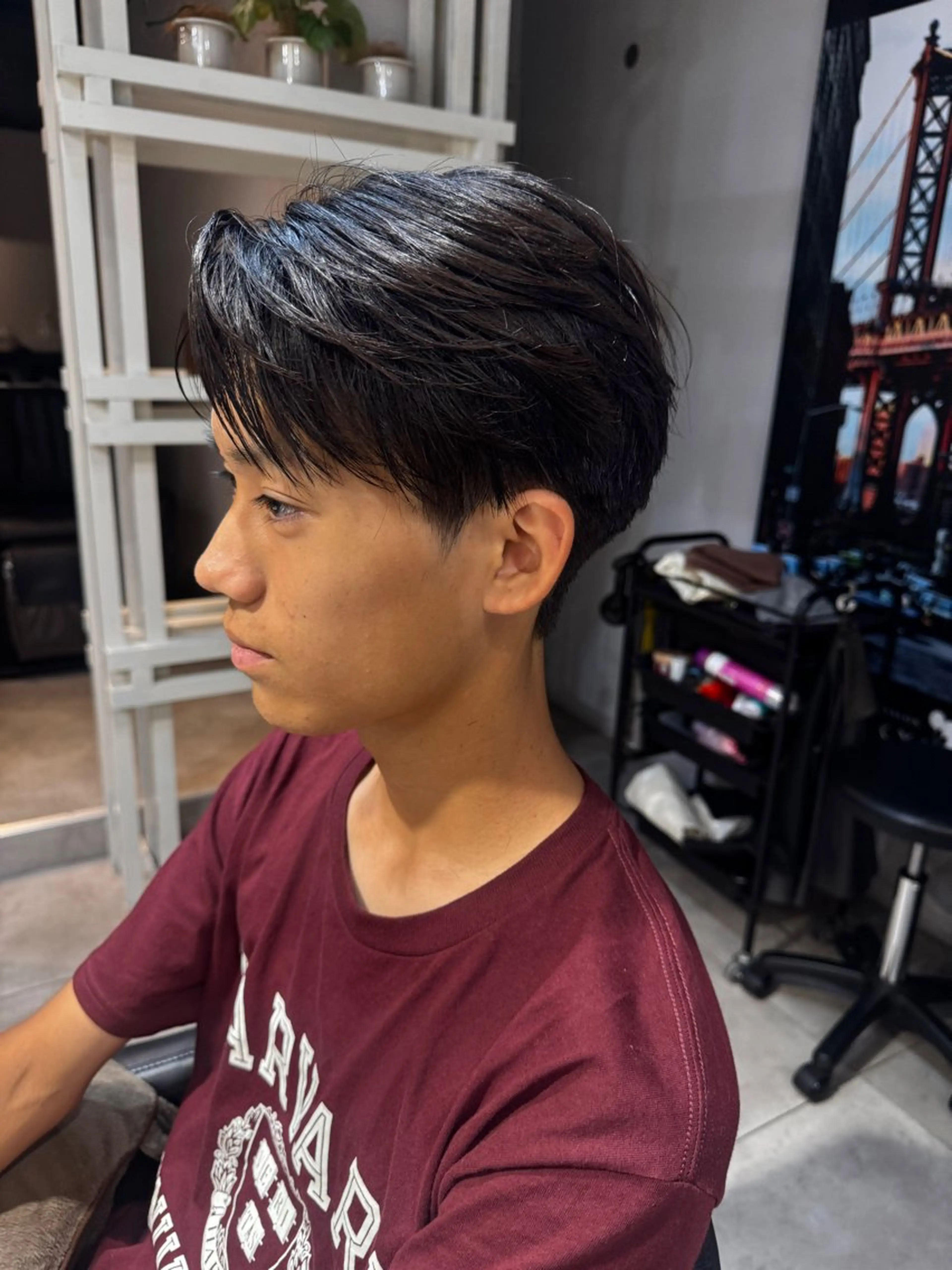 ミディアム パーマ メンズ センターパート カット パーマ トリートメント Dxxxx III所属・女性目線の大人 メンズ*Ayakaのヘアスタイル