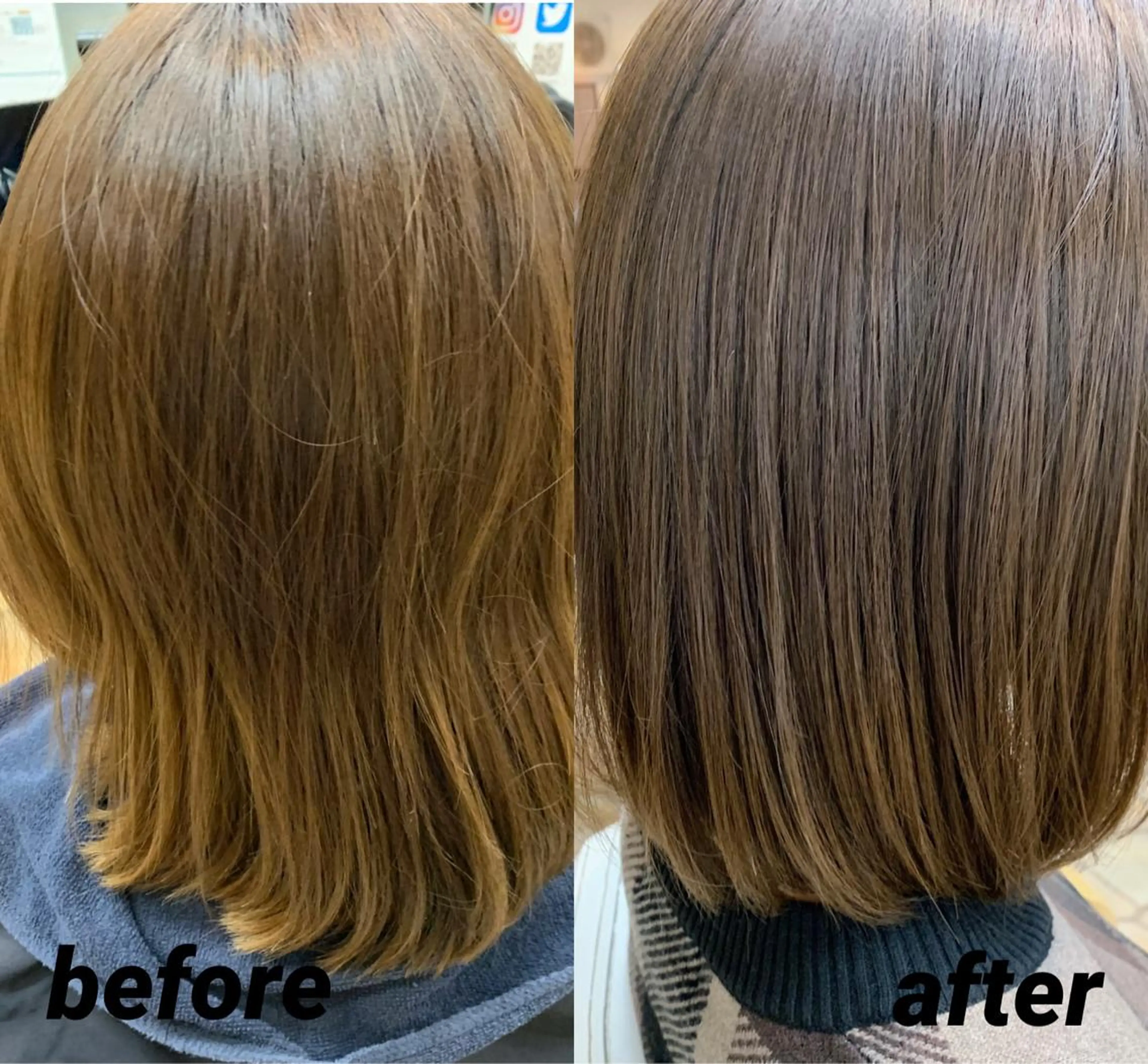 ミディアム カラー ハットリ /北習志野のヘアスタイル