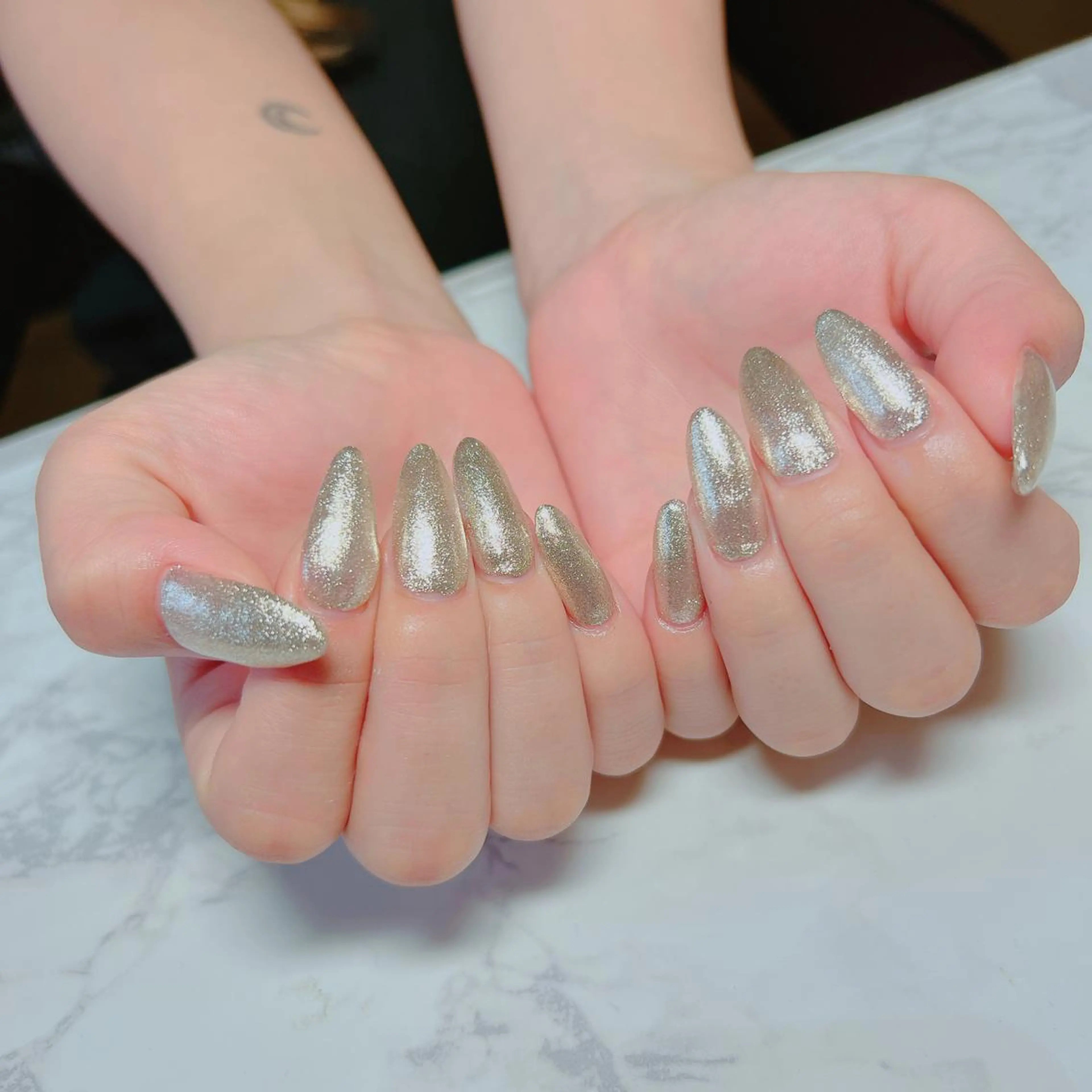 ネイル ラメ(グリッター) ワンカラーネイル ハンドネイル たきぐち みちこのネイルデザイン