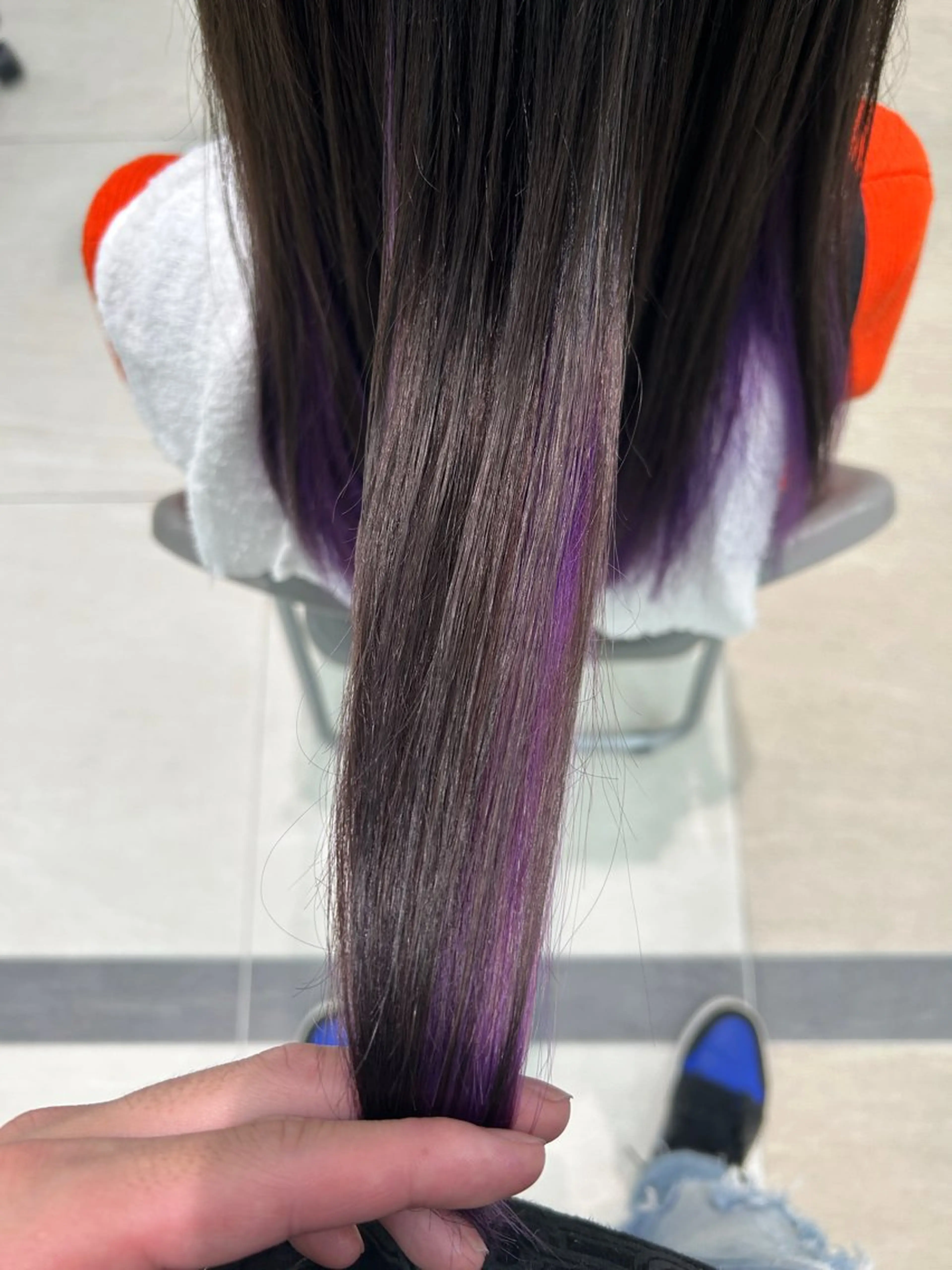 セミロング カラー ブリーチ ダブルカラー 髪質改善 縮毛矯正 トリートメント 野田阪神/レイヤー/ ハイライト/yuuのヘアスタイル