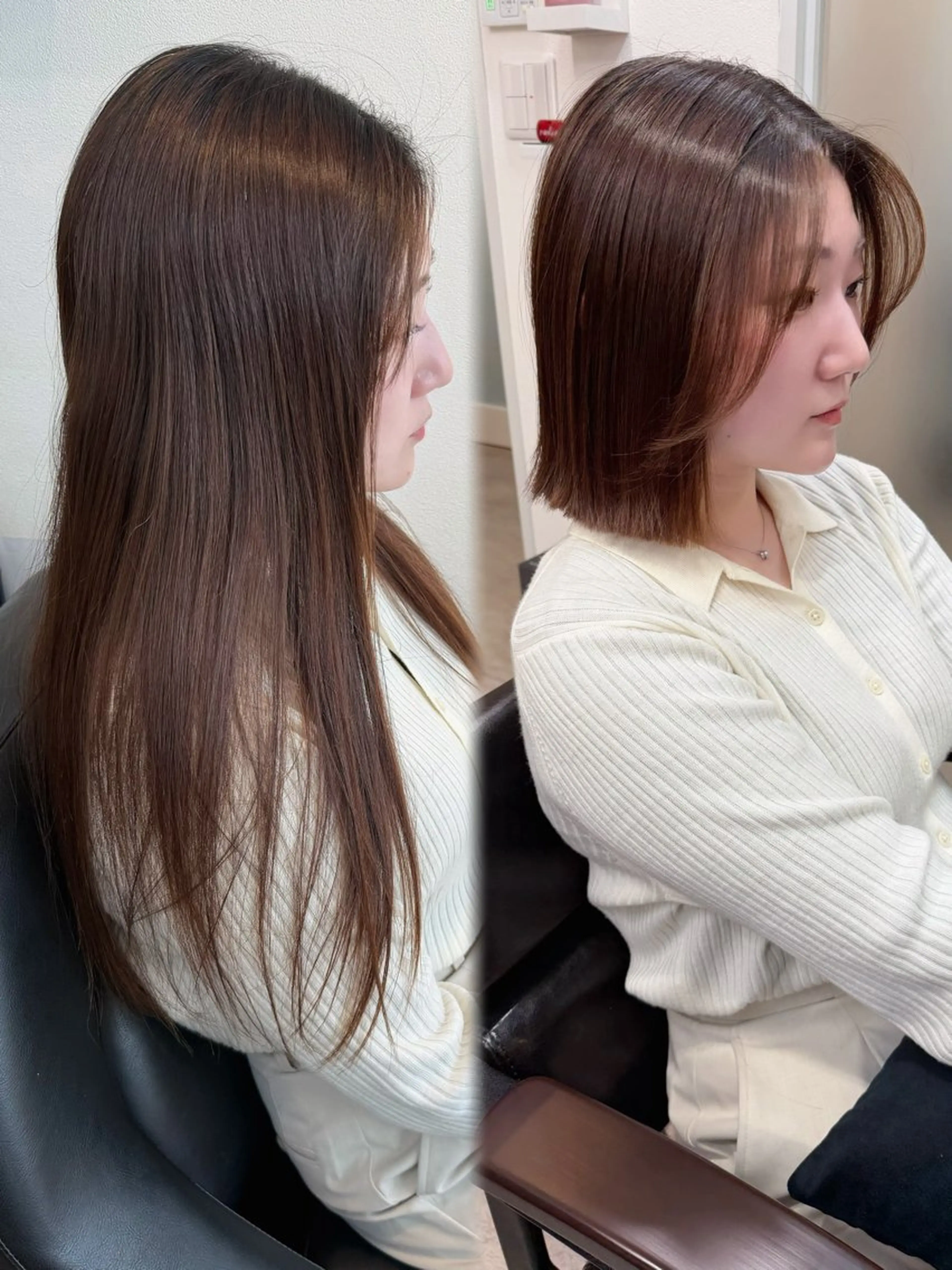 ショート カット ヘアカラー トリートメント たぴ。ぱつっとボブ /暖色艶カラー🍒のヘアスタイル