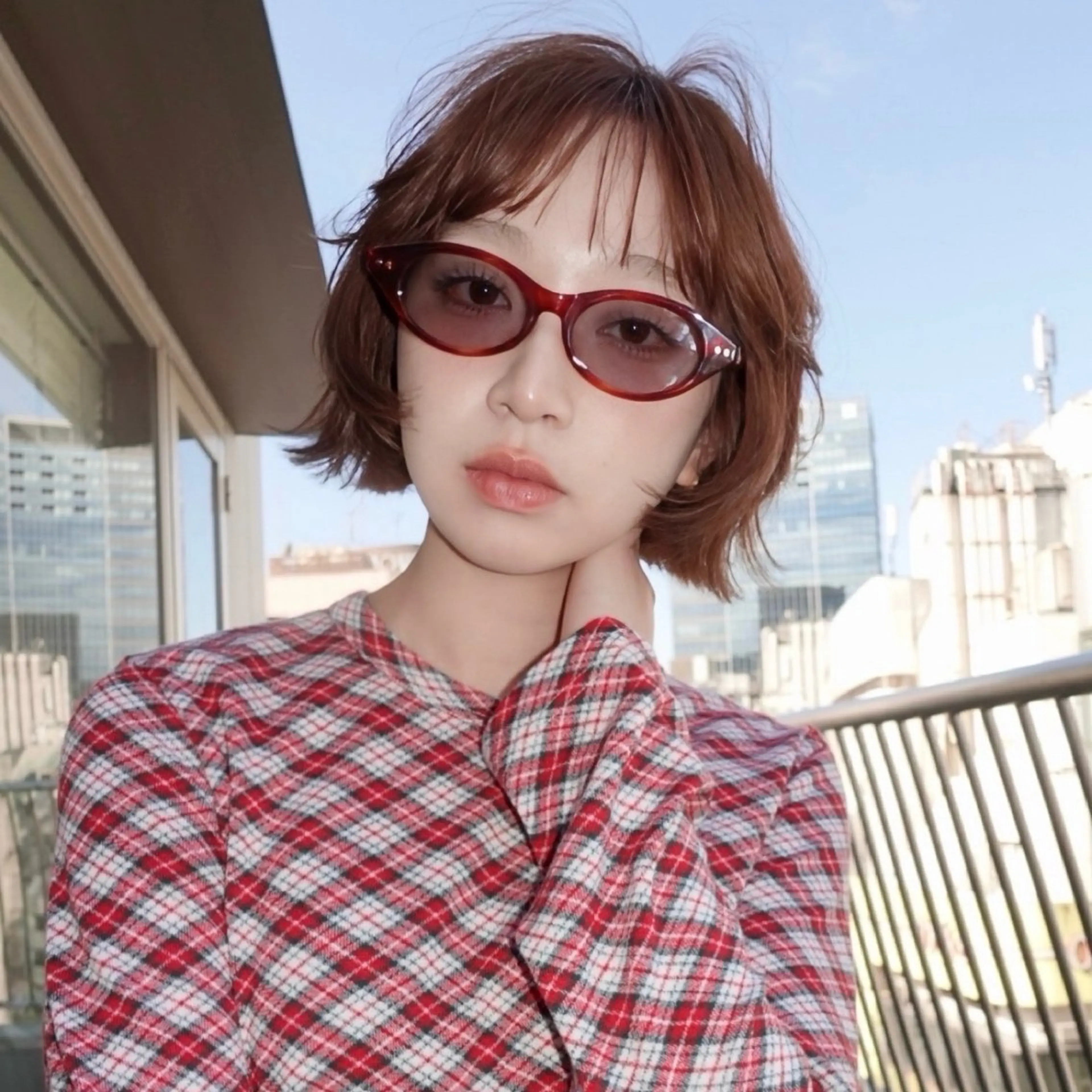 ショート ボブレイヤー ボブ レイヤーカット 外ハネヘア カット ヘアカラー トリートメント レイヤーカット ボブ　渋谷のヘアスタイル