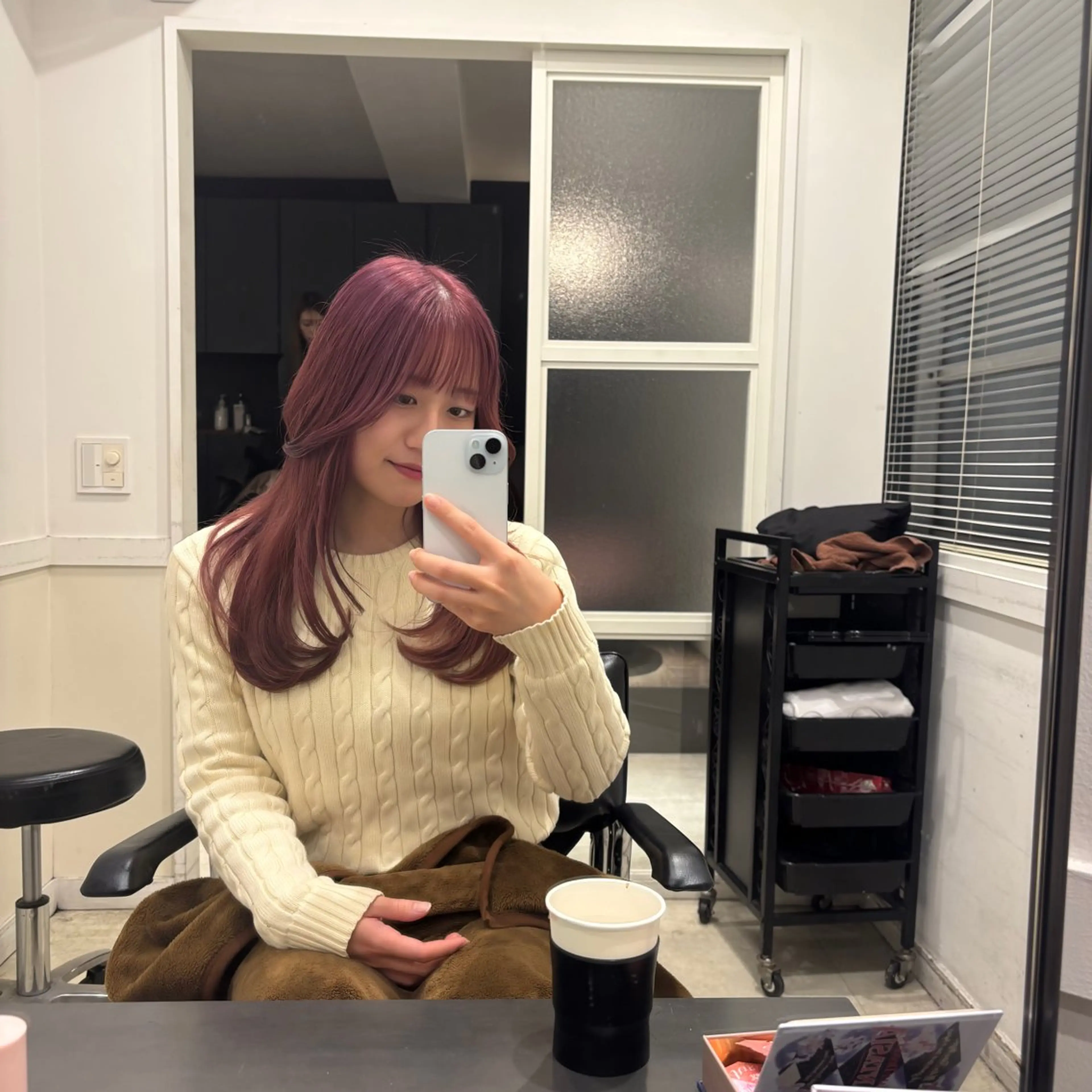 ロング ヘアカラー トリートメント ピンク🌸/暖色/ ブリーチ/横浜/金光のヘアスタイル