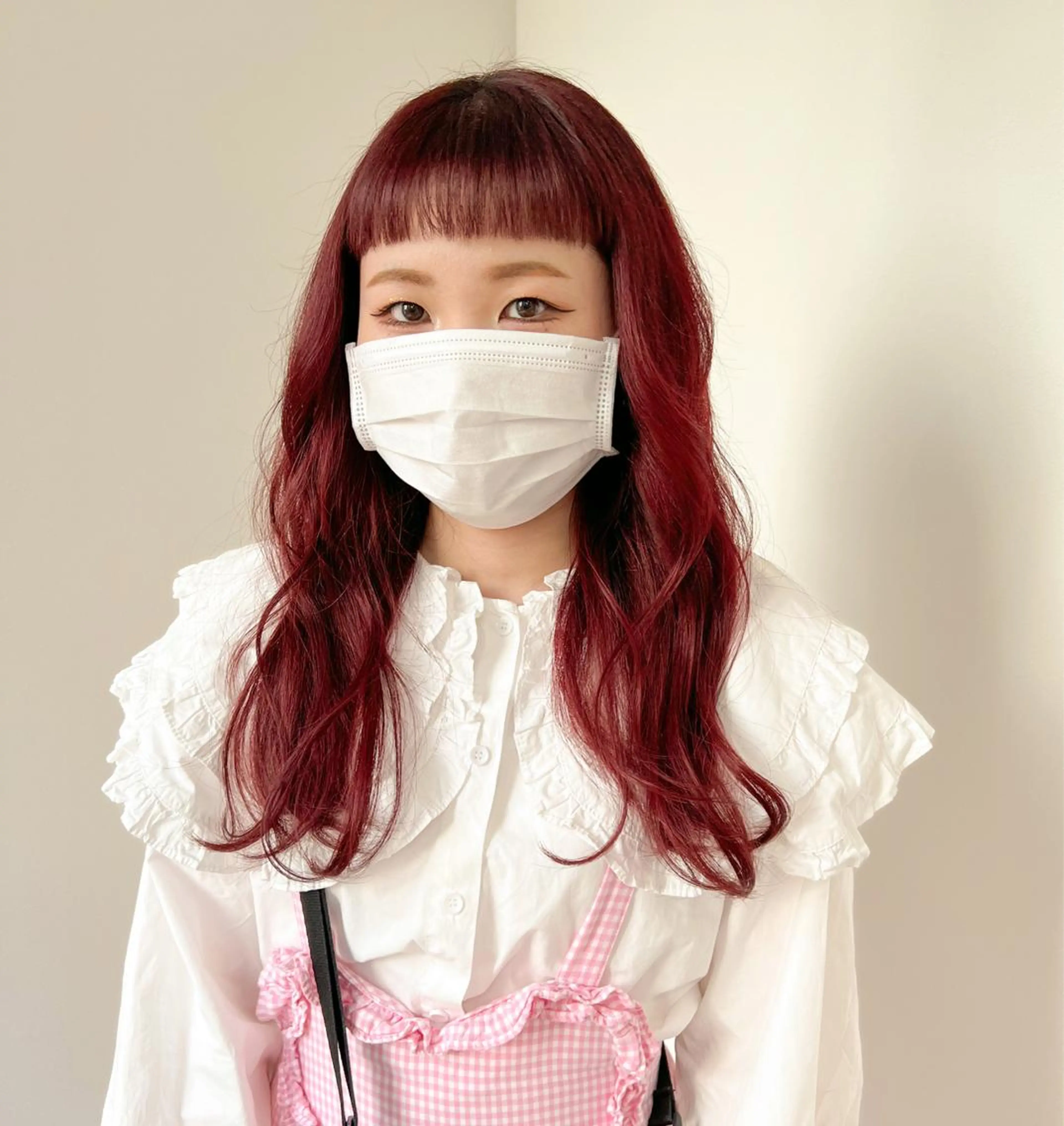 セミロング カラー レッドカラー 🎀ダブルカラー/ ピンク×ガーリー🎀のヘアスタイル