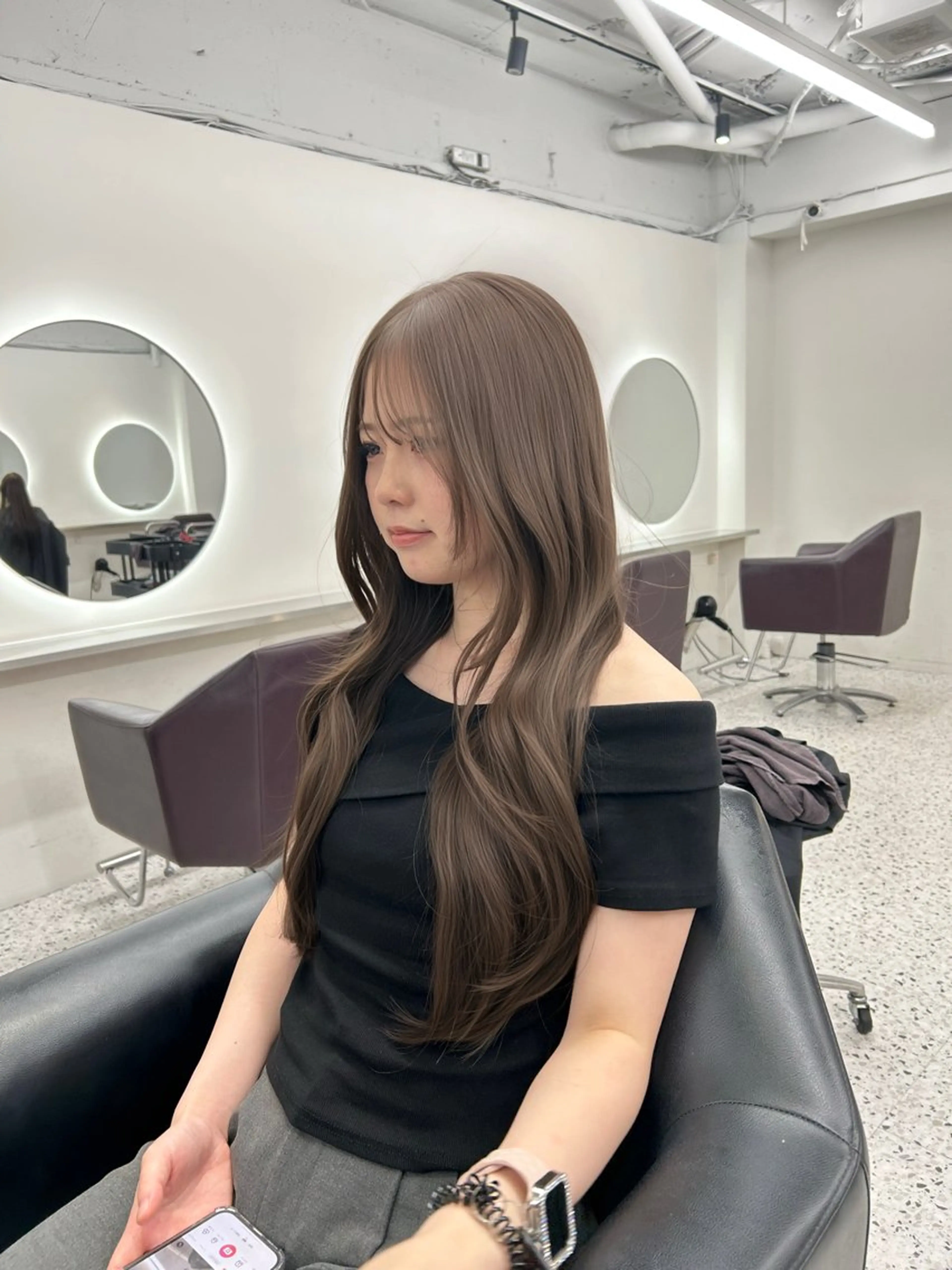 ロング カラー ヘアアレンジ ベージュカラー 透明感カラー ヘーゼル 髪質改善 トリートメント 銀座terrace所属・🫧透明感／艶カラー 🫧Ryuseiのヘアスタイル