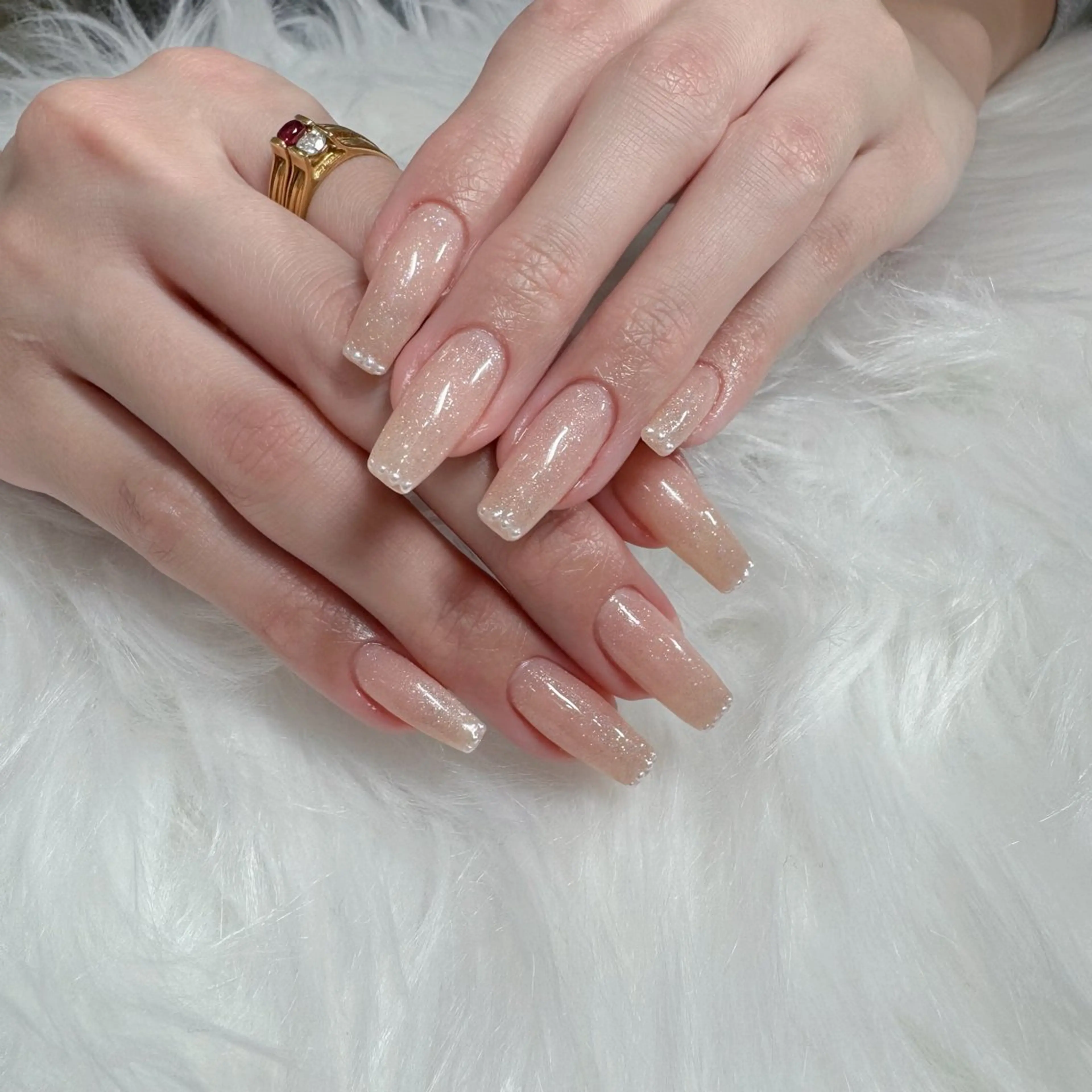 ネイル キラキラネイル オフィスネイル シンプルネイル ワンホンネイル nailsalon ChuColaのネイルデザイン