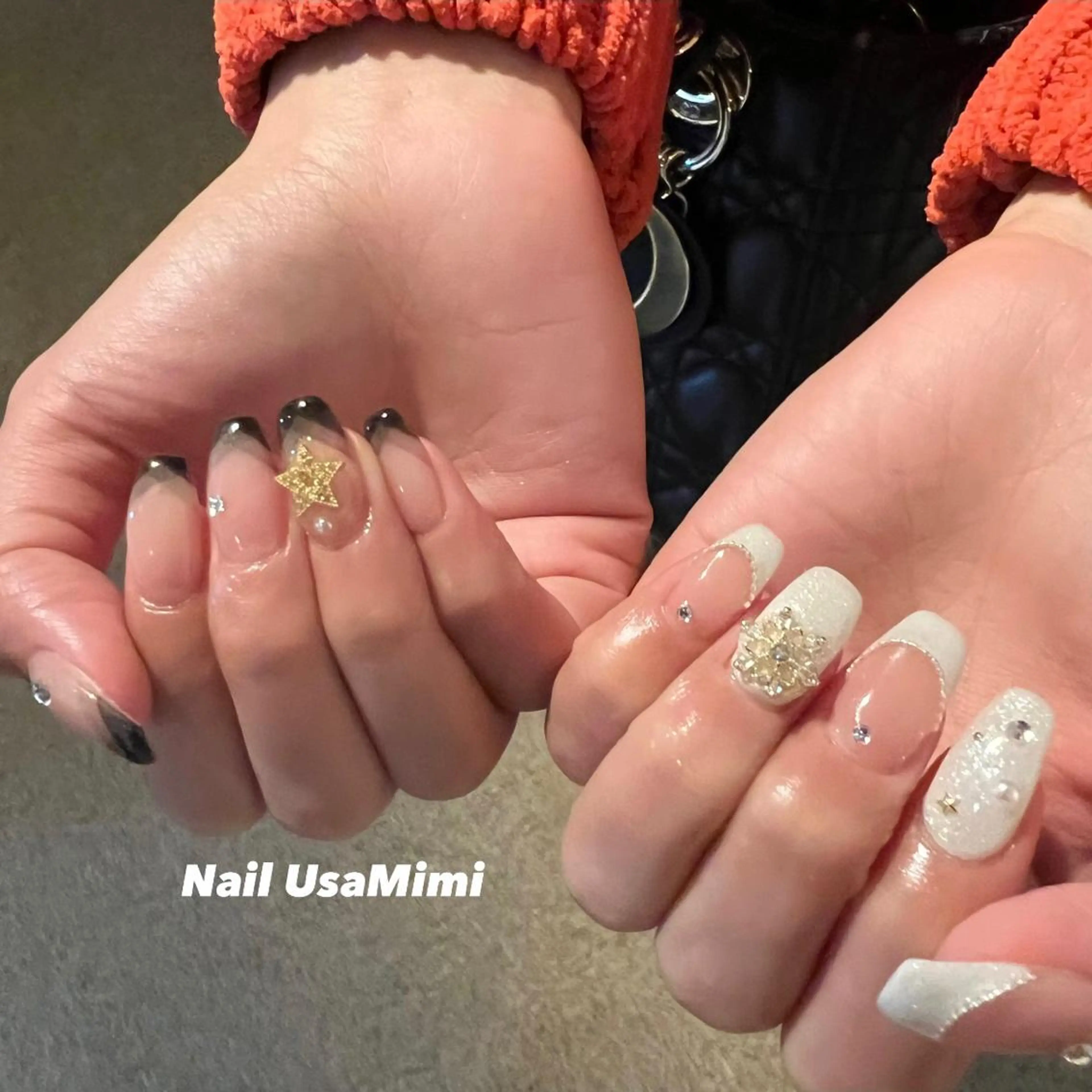 ネイル クリアネイル フットネイル ジェルネイル マグネットネイル 持ち込み 本町ネイルNail UsaMimiのネイルデザイン