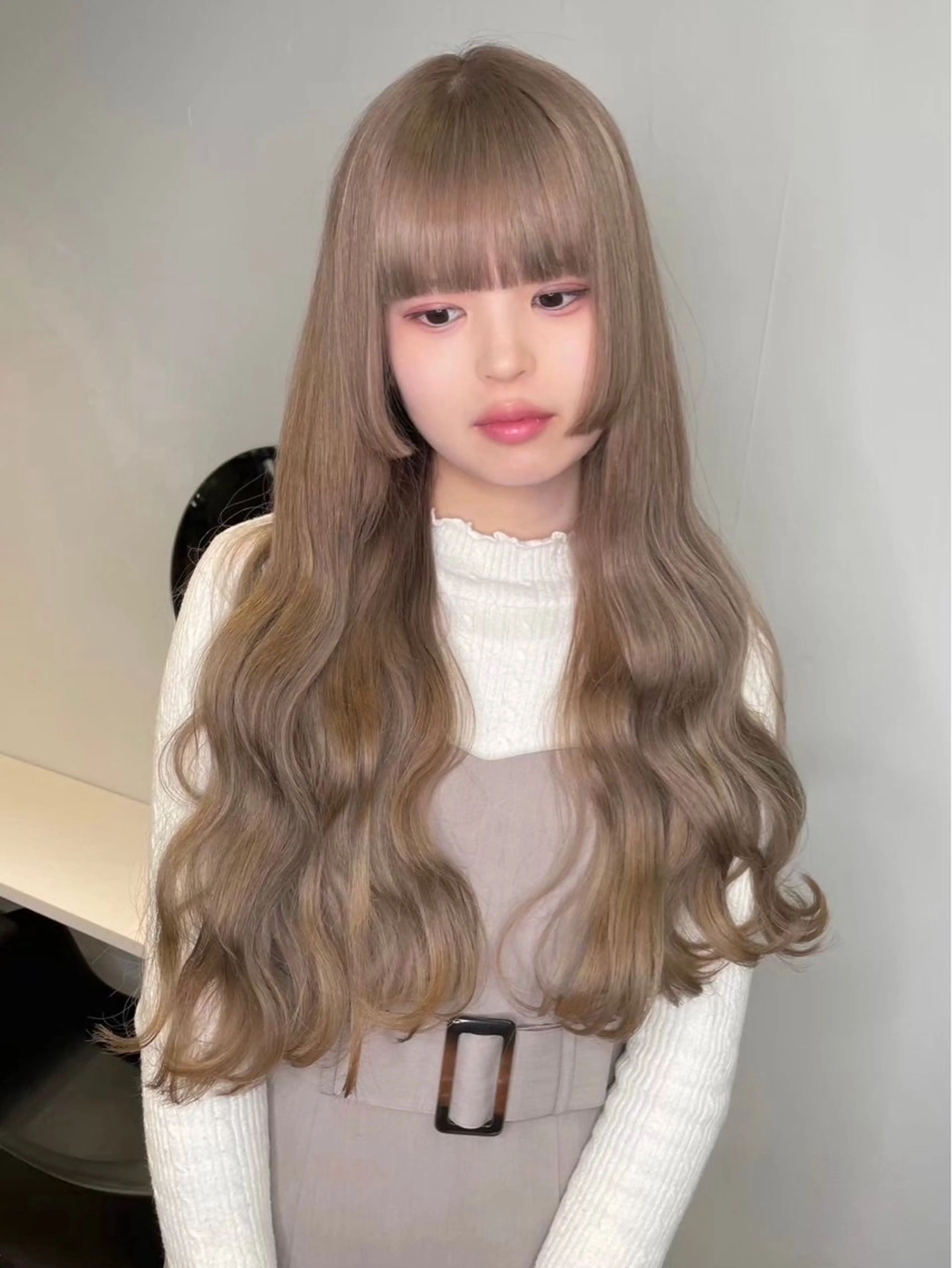 ロング カラー ベージュカラー ミルクティーベージュ ヘアカラー 髪質改善🫧 カラー特化/Hinaのヘアスタイル