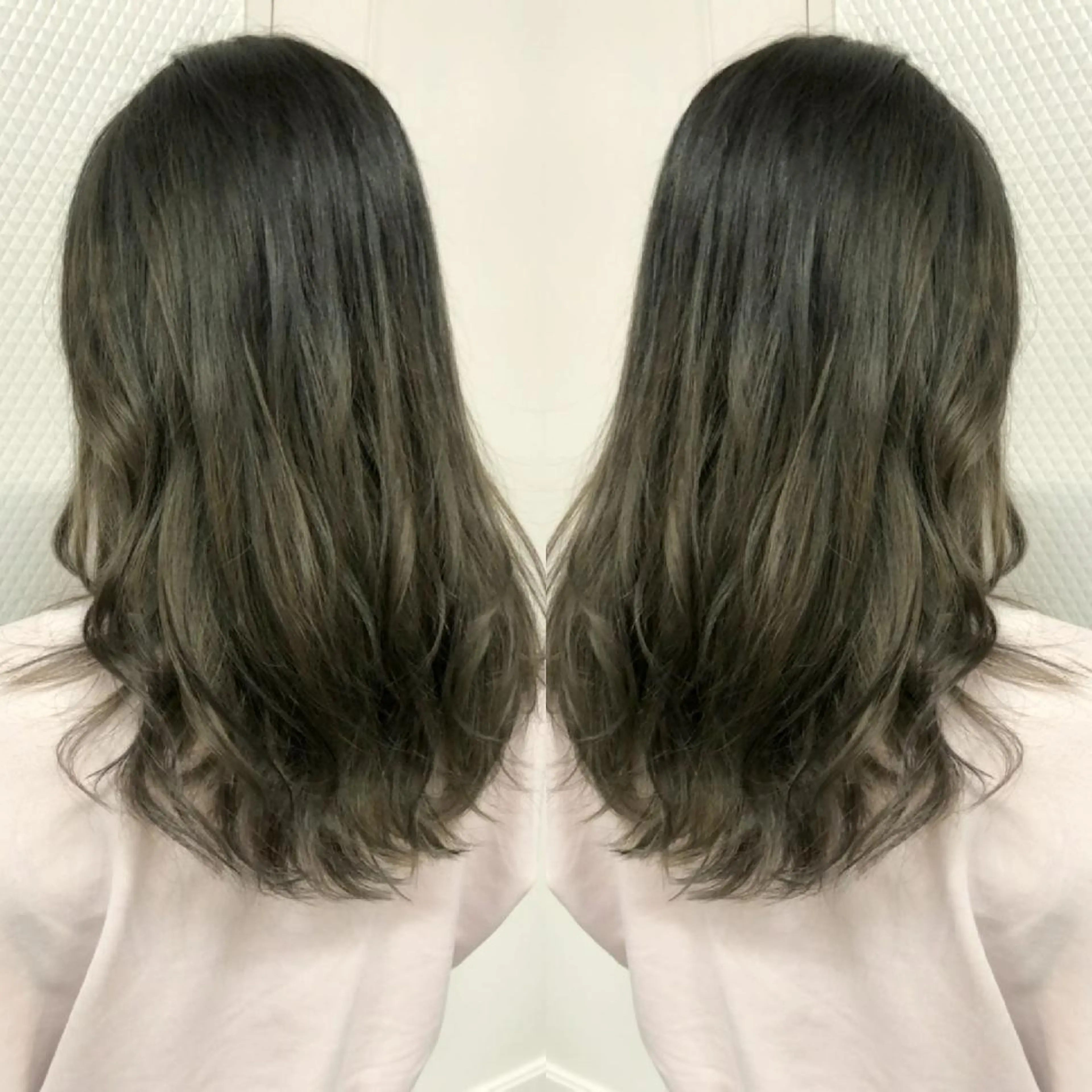 ロング カラー 透明感カラー グラデーションカラー グレージュ 竹内啓太 ボブのヘアスタイル