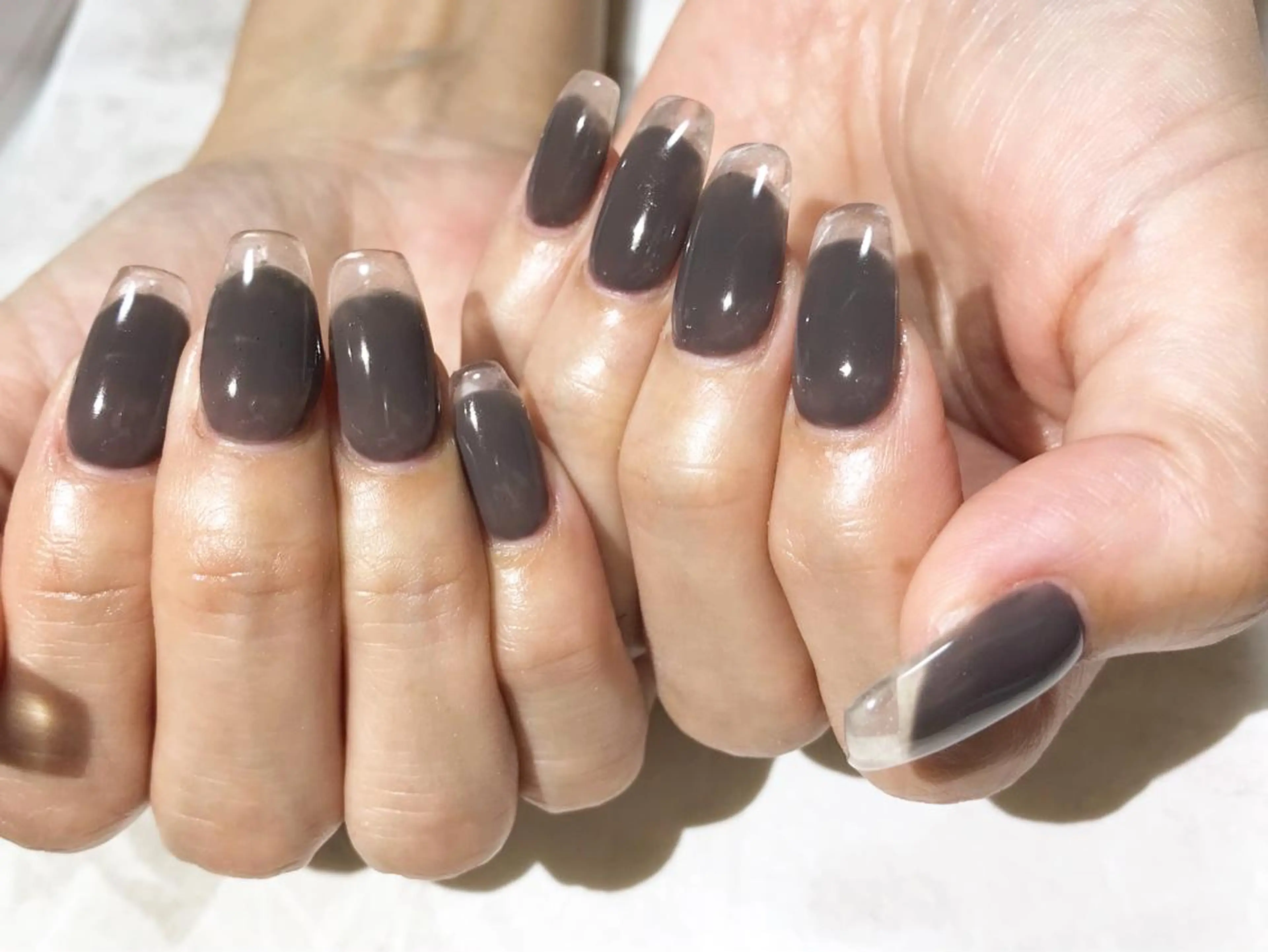 ネイル クリアネイル フットネイル フレンチネイル ニュアンスネイル シンプルネイル ネイル フフラ所属・nail fufla ♡yamane♡のネイルデザイン