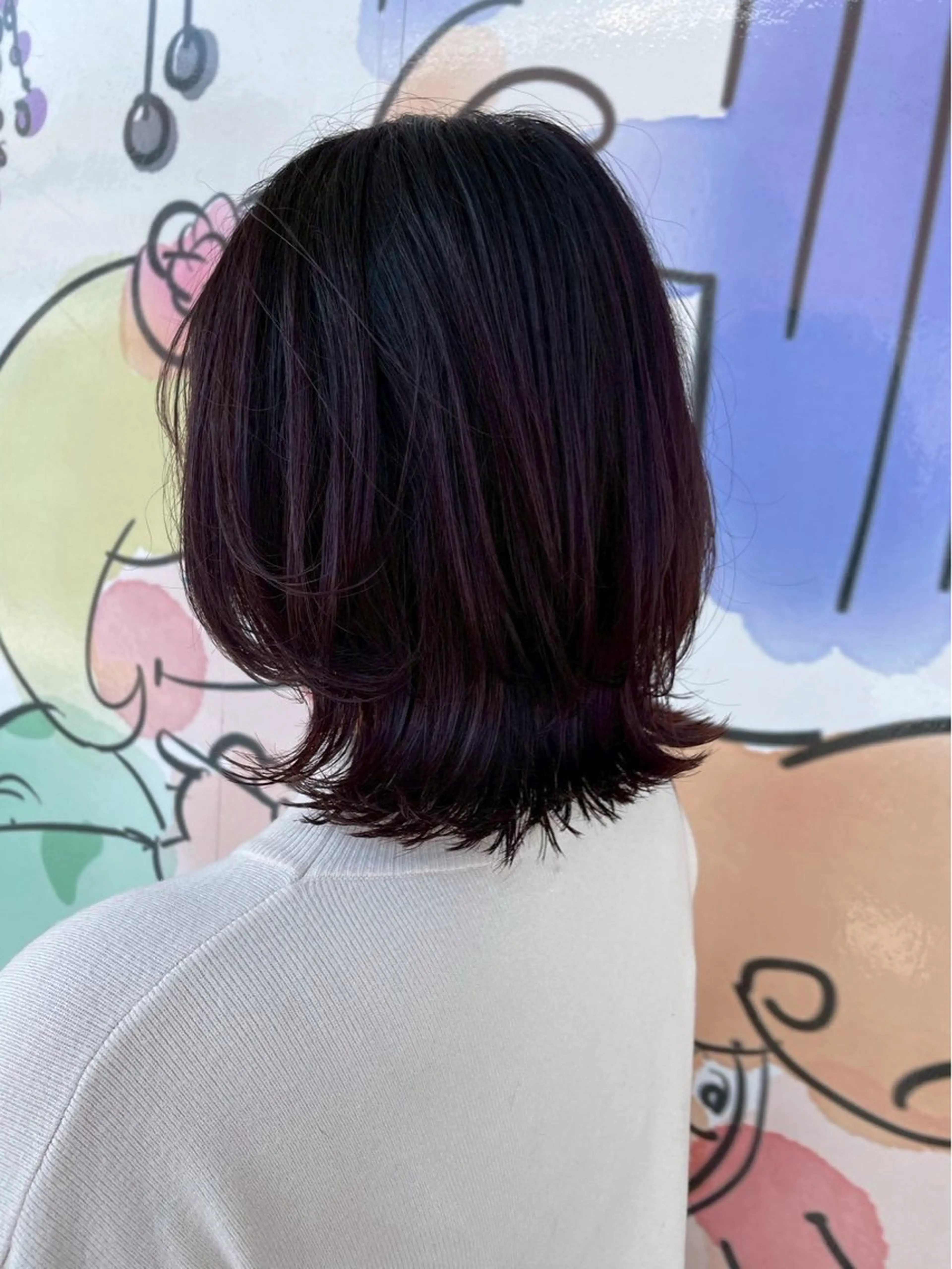 ミディアム ルプラボウ/ぴーす/ 縮毛矯正のヘアスタイル