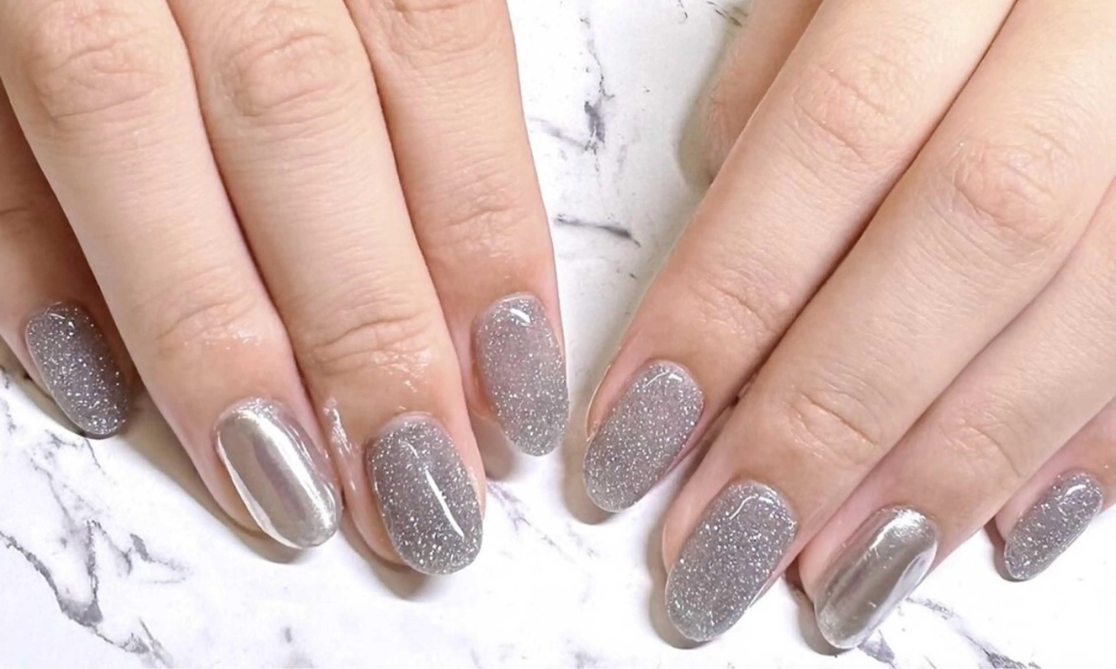 ネイル フラッシュネイル ミラーネイル AIushe平井店 ななみのネイルデザイン