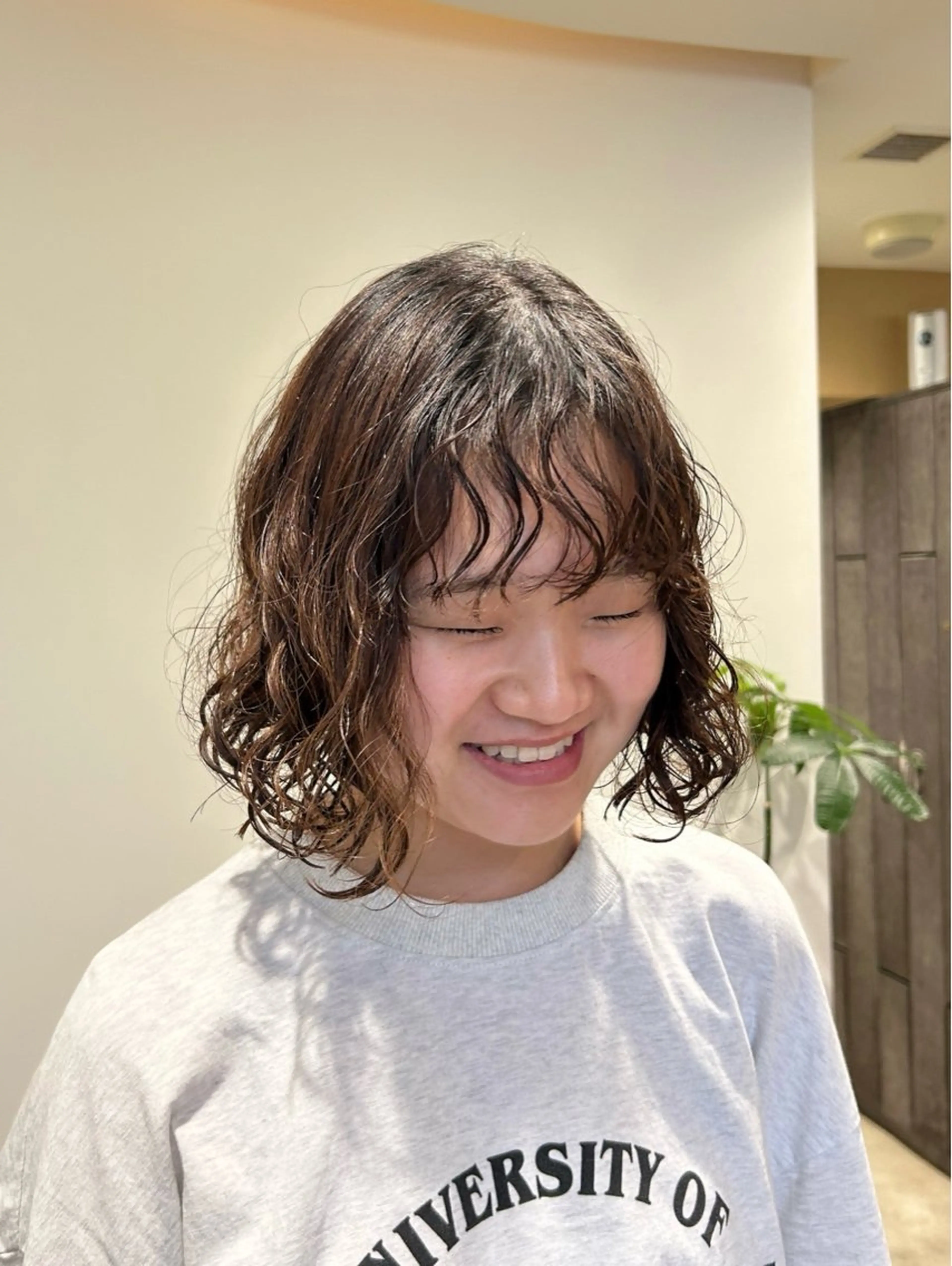 ミディアム パーマ ミディアムパーマ ボブ Lumier de mashu所属・nana/ボブ/ レイヤー/メンズのヘアスタイル