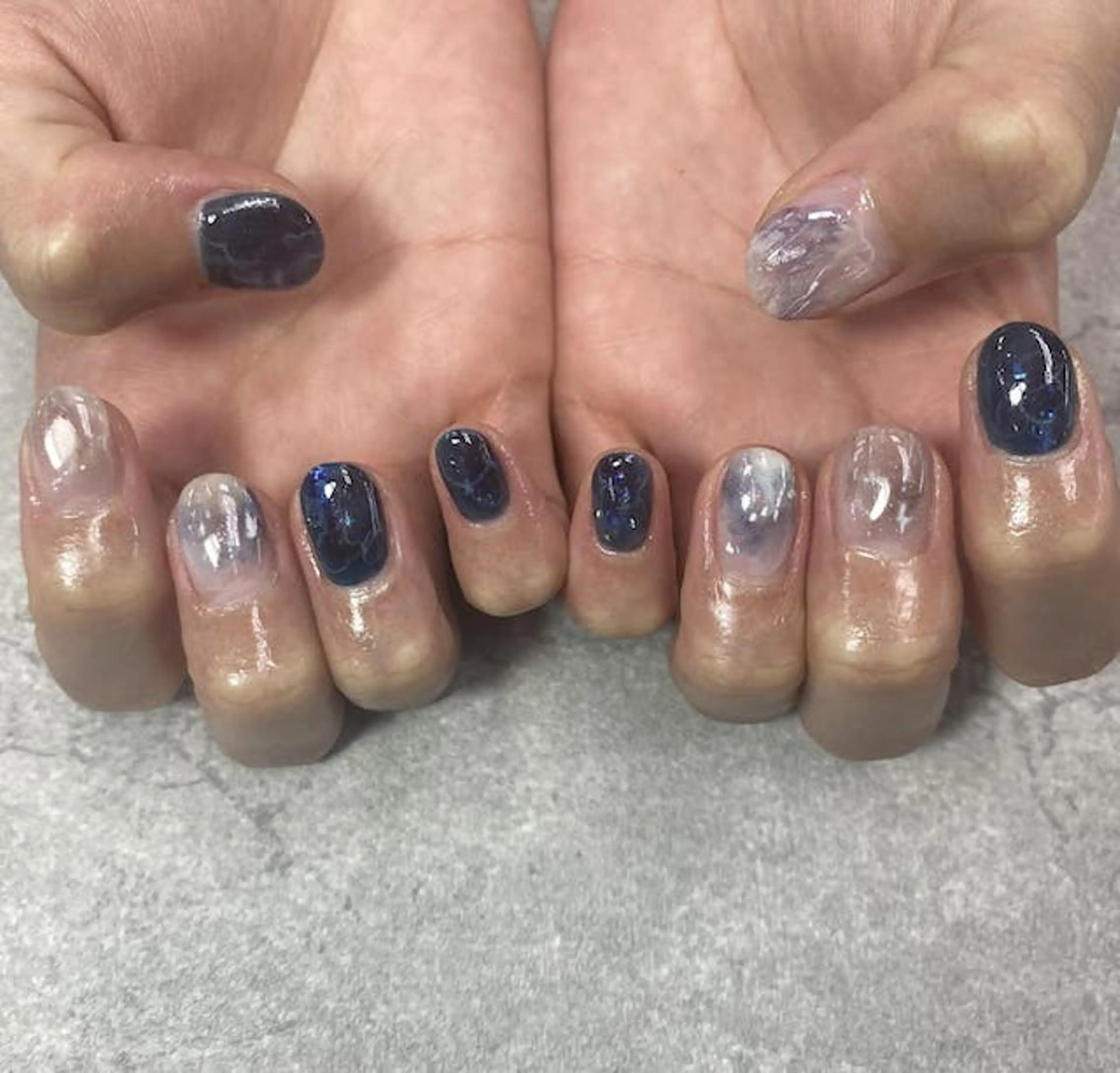 ネイル フットネイル フレンチネイル ジェルネイル ガラスフレンチ グラデーション ハンドネイル ハンドケア FASTNAIL PLUS 新宿店のネイルデザイン