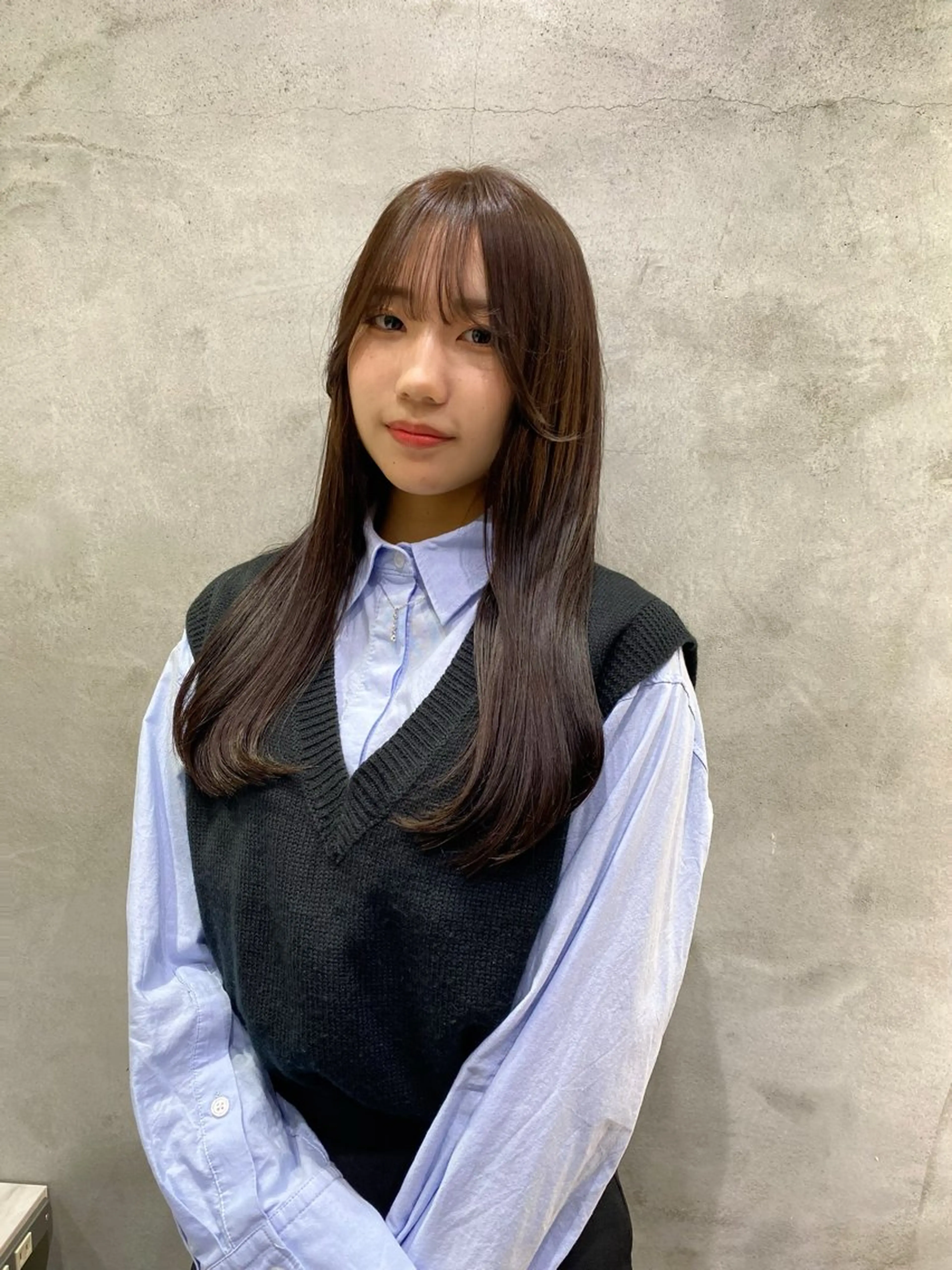 ロング カラー 黒髪 ブラウンカラー ダークブラウン トリートメント カット ヘアカラー トリートメント SHICENEケイ レイヤーカット🦋のヘアスタイル