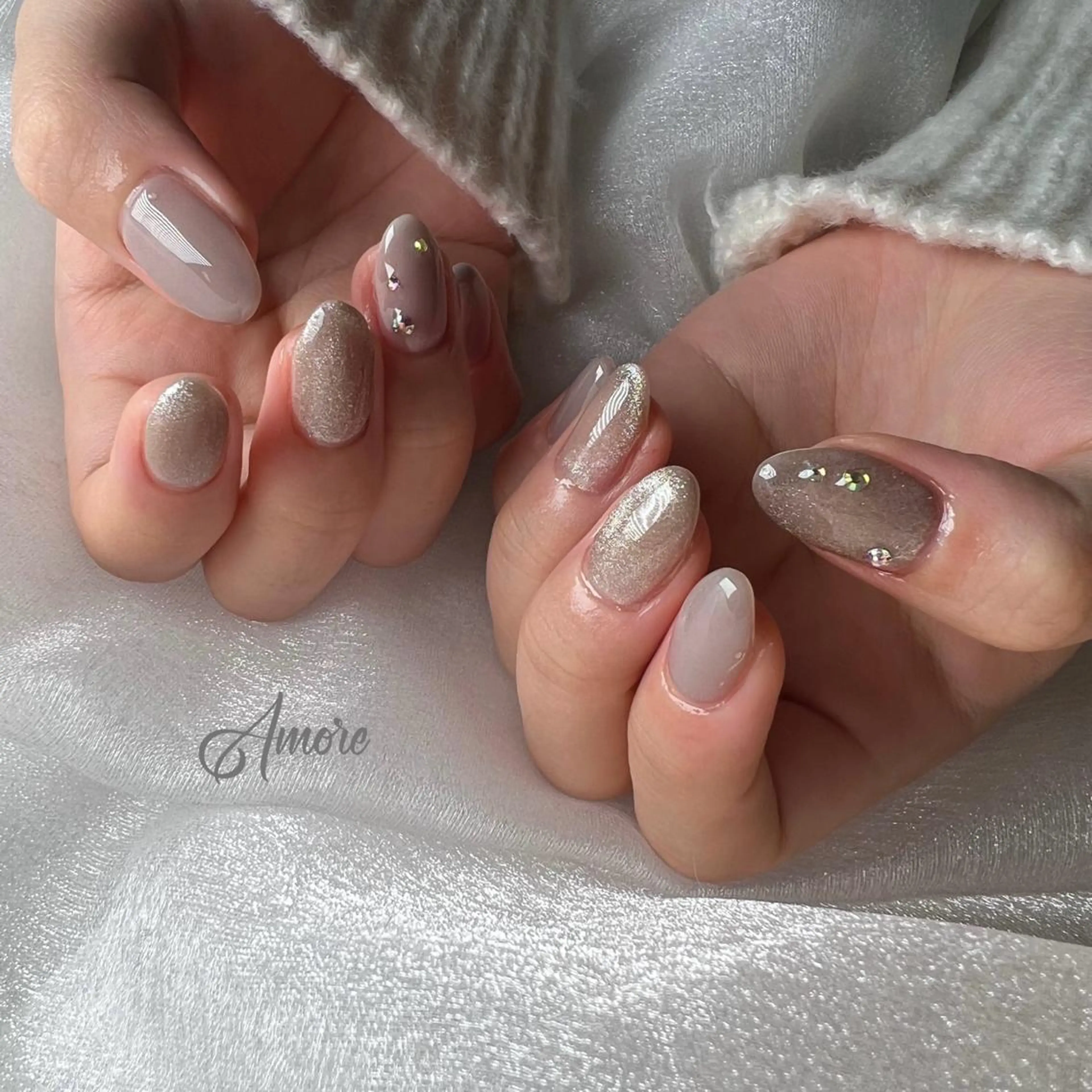 ネイル ジェルネイル 韓国ネイル ミラーネイル オフィスネイル パラジェル You kyehwaのネイルデザイン