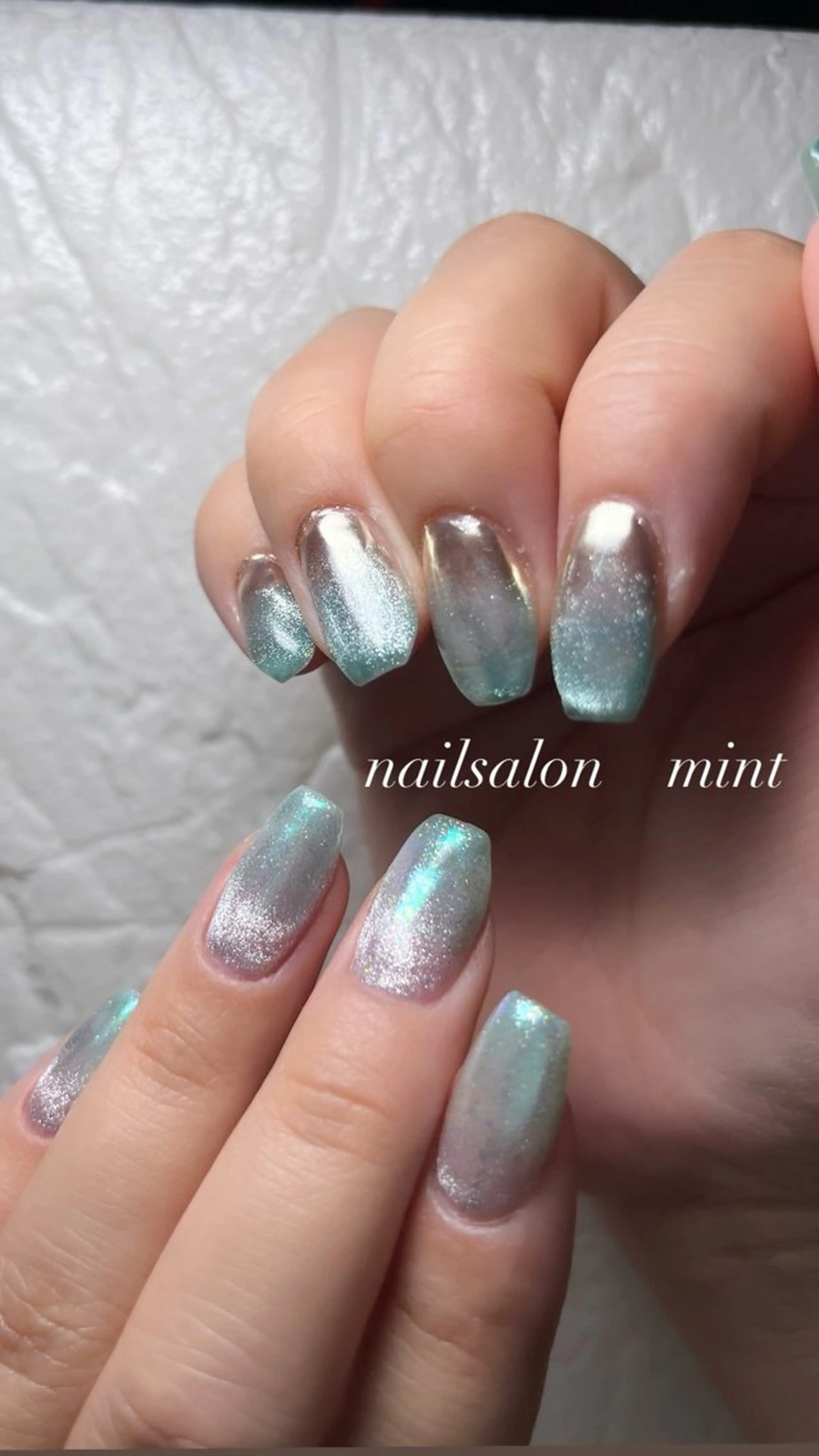 ネイル グラデーション マグネットネイル ミラーネイル nailsalon mintのネイルデザイン