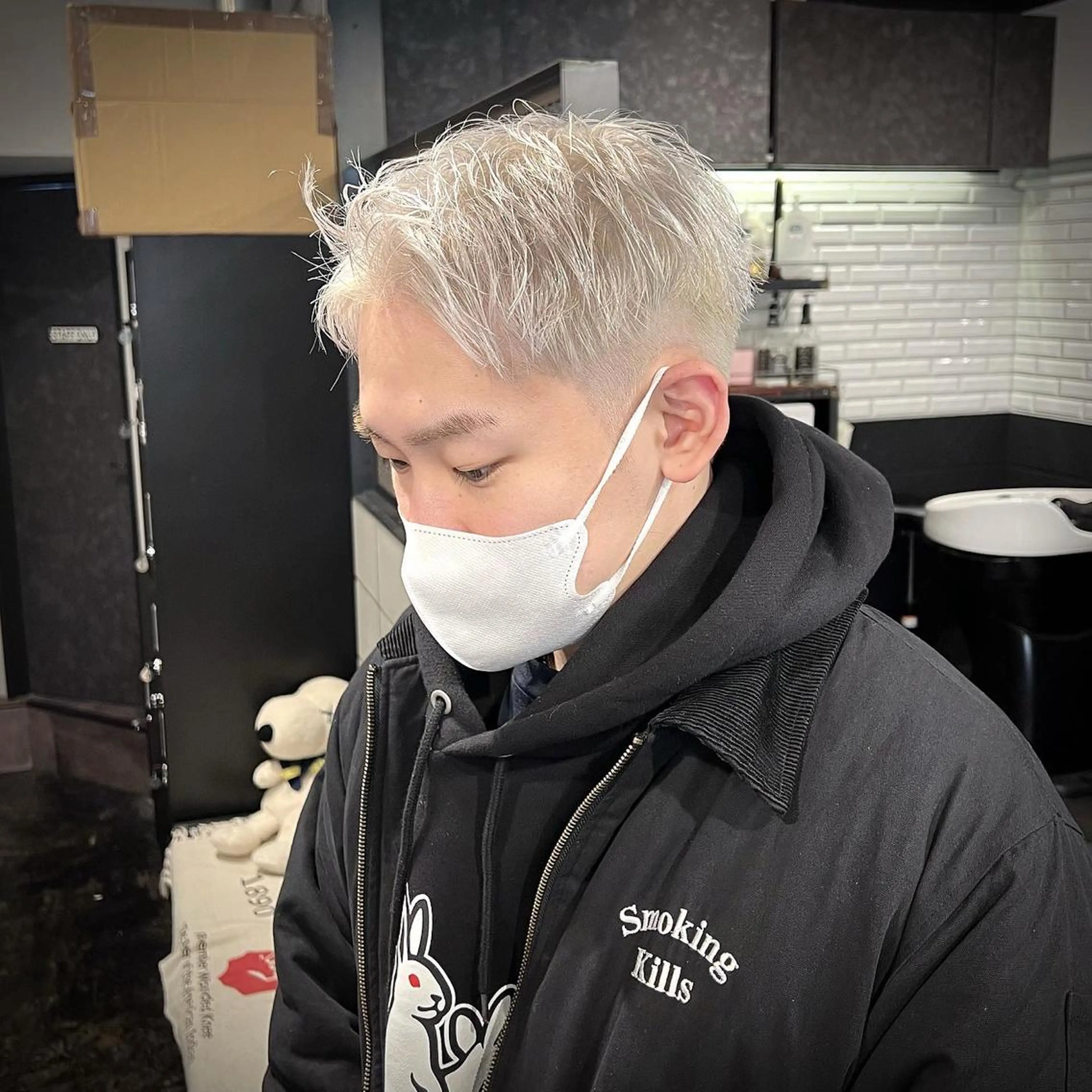 メンズ 刈り上げ カット ヘアカラー トリートメント メンズ特化/パーマ/ メッシュ/竜成のヘアスタイル