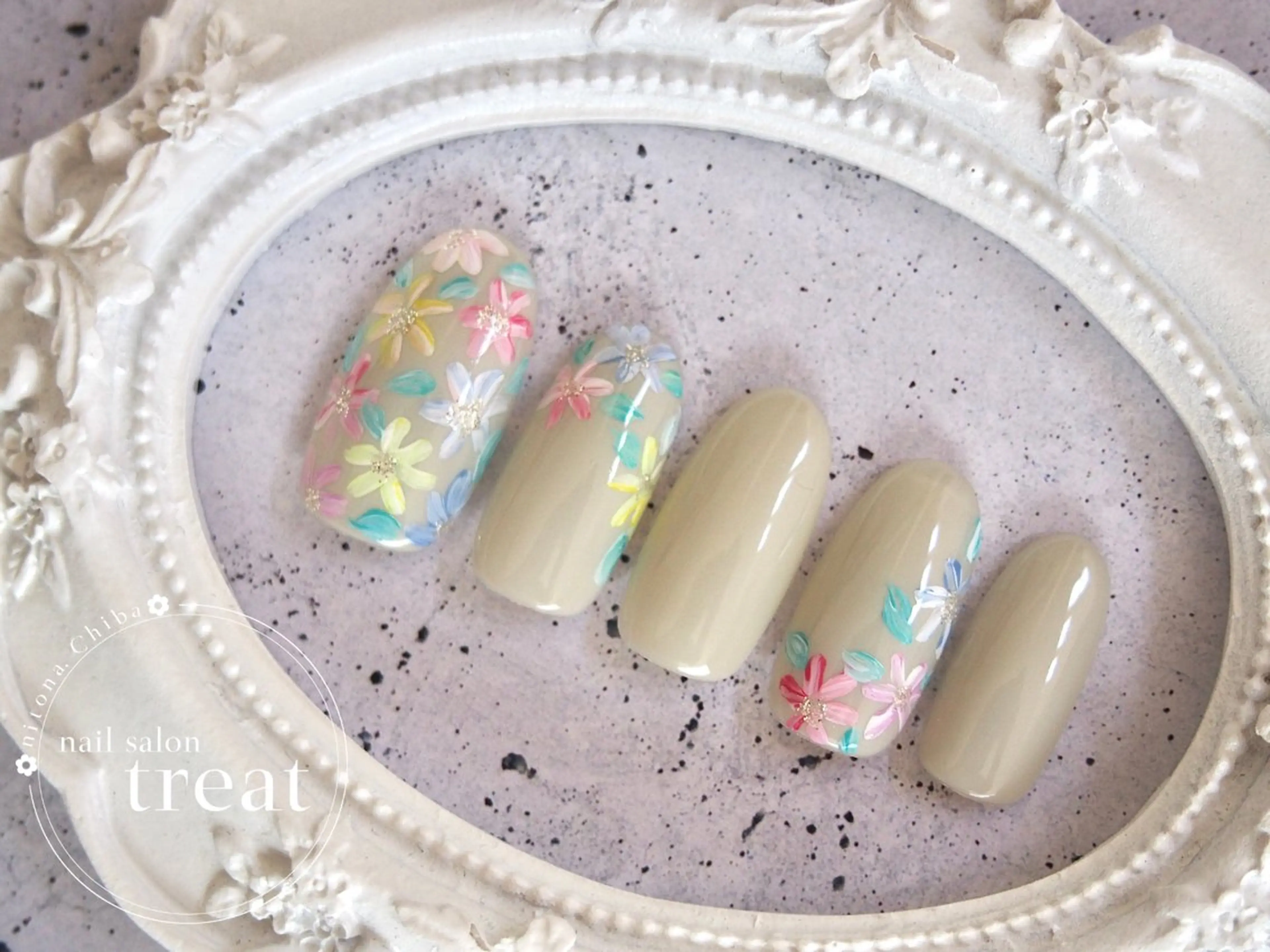 ネイル ワンカラーネイル パステルネイル nail salon treat あいのネイルデザイン