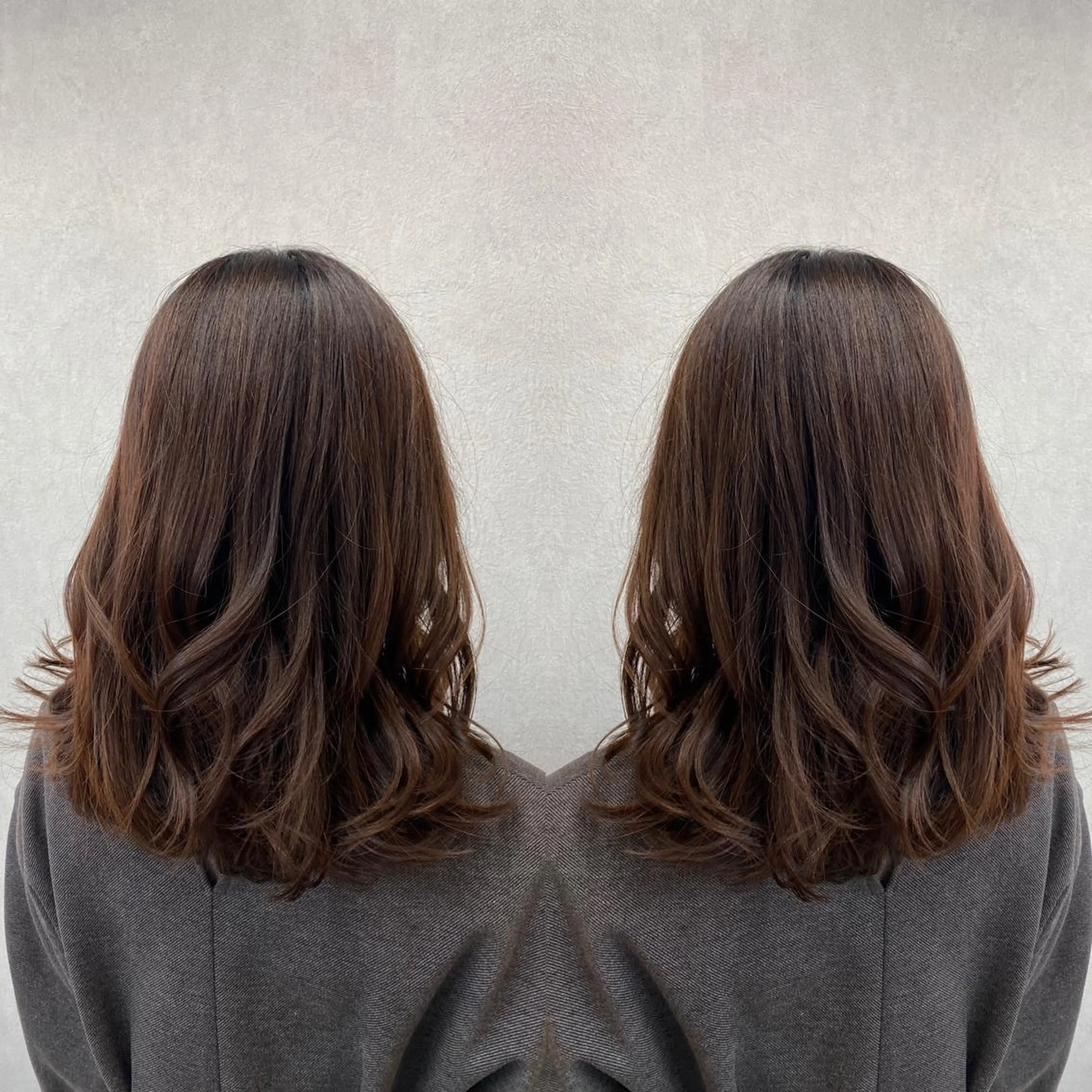 セミロング カラー ブラウンカラー カット ヘアカラー トリートメント tocca 💜石田愛結💜のヘアスタイル