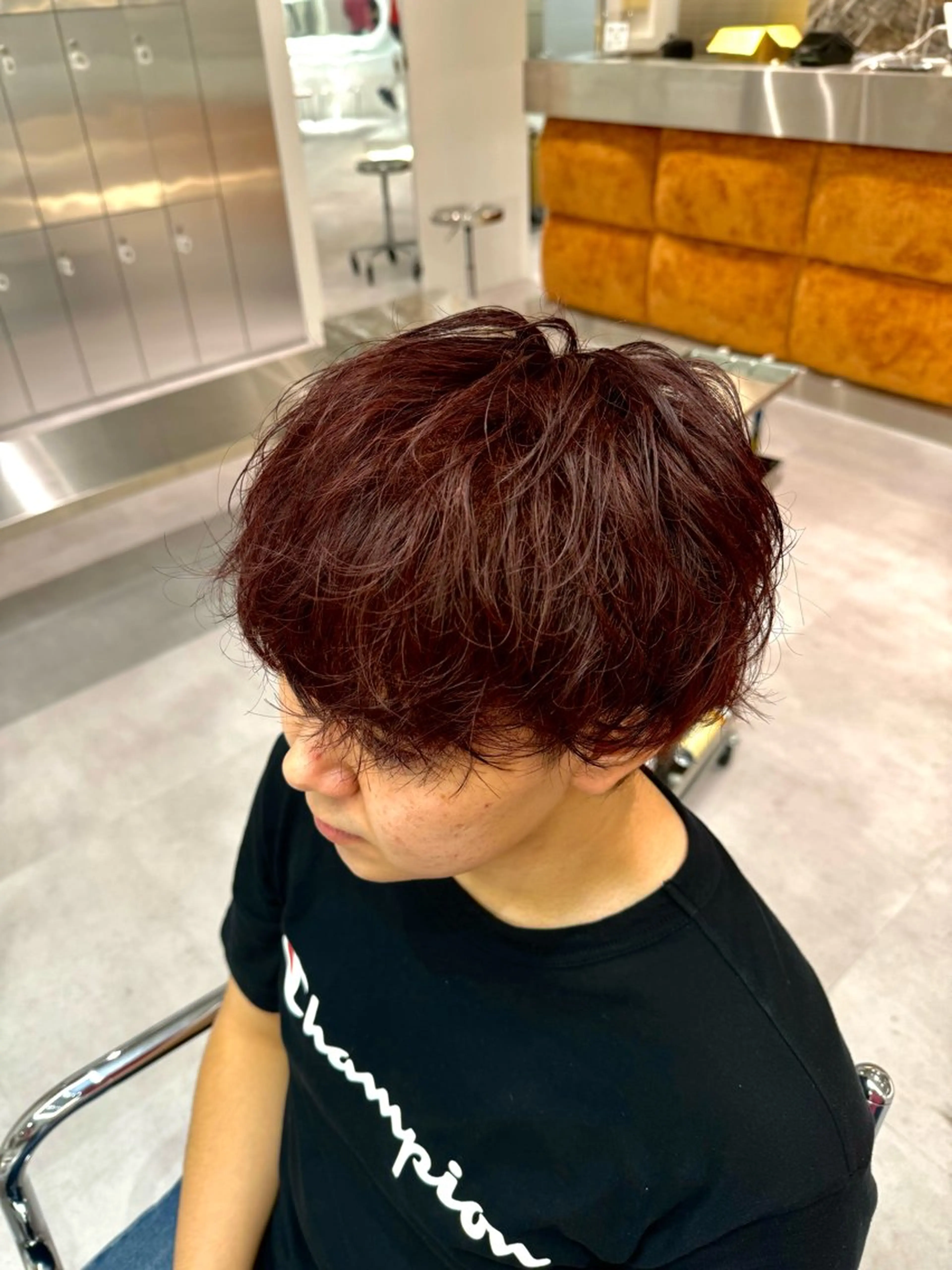 ショート カラー メンズ ブラウンカラー レッドカラー ブリーチ/パーマ特化 片平和寿のヘアスタイル