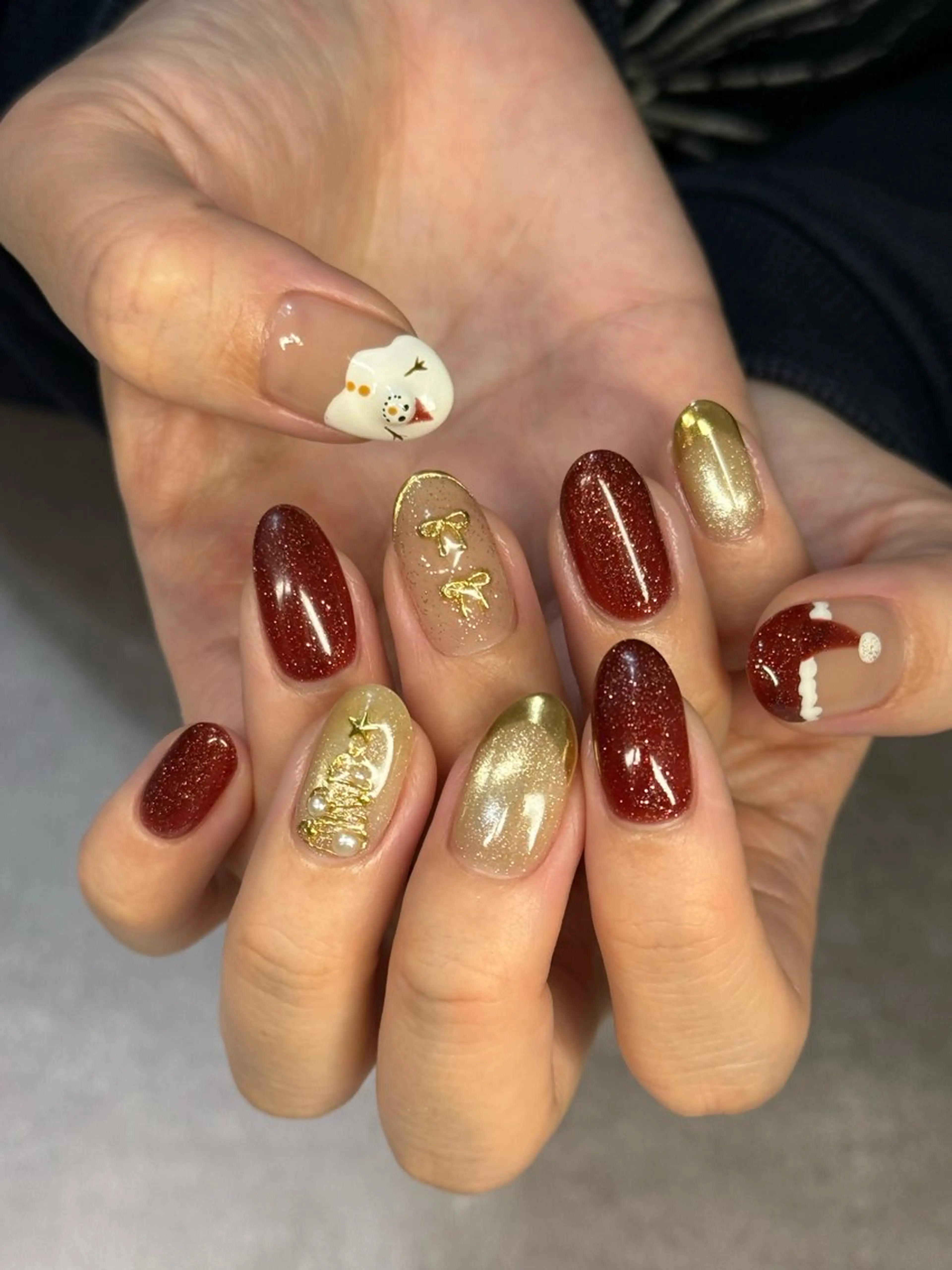 ネイル 冬ネイル クリスマス ハンドネイル nail salon eve...のネイルデザイン