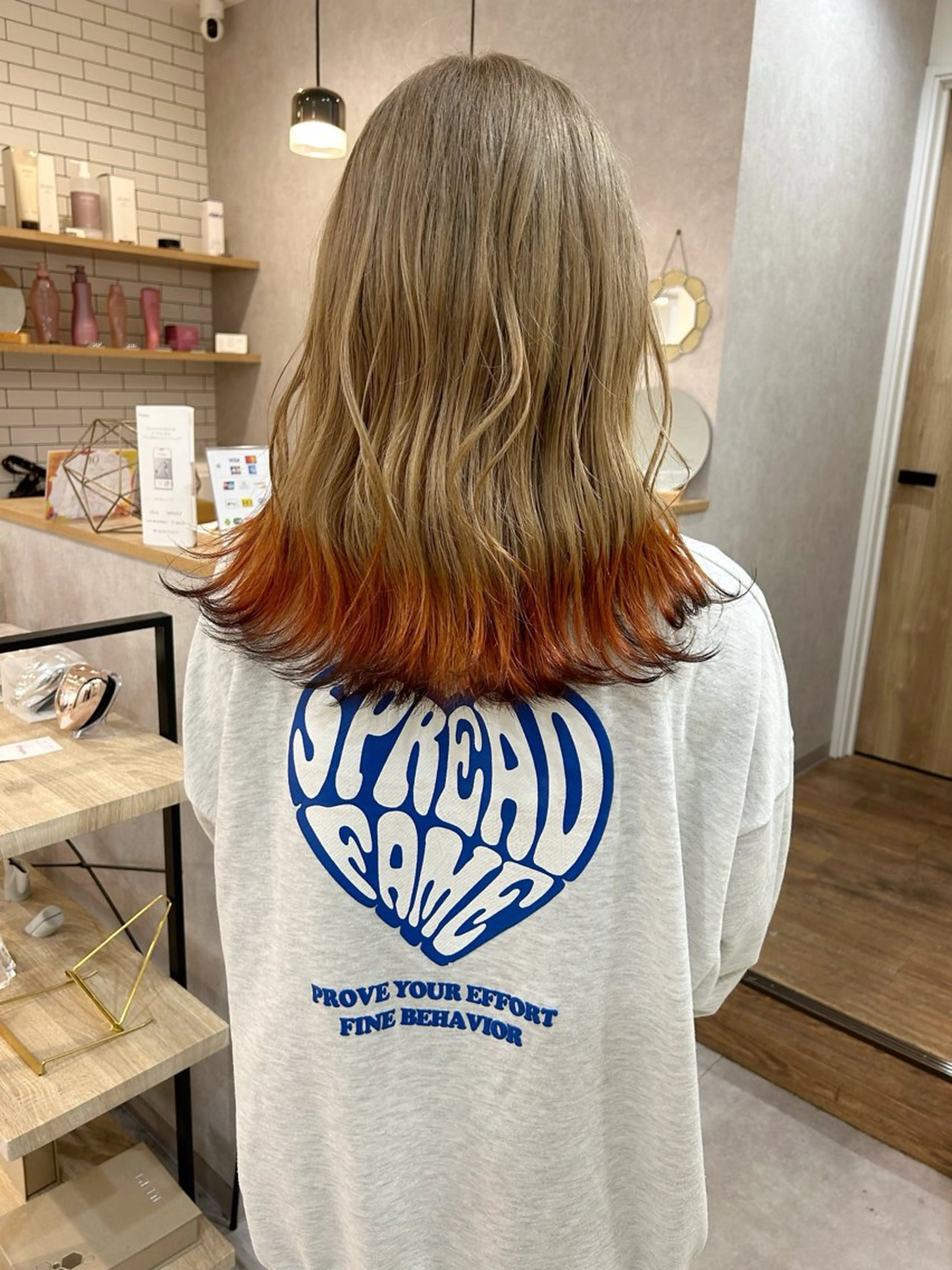 セミロング カラー ブリーチ ダブルカラー 狐カラー ヘアカラー トリートメント ボブ/ハイトーン 立川loose 下田のヘアスタイル