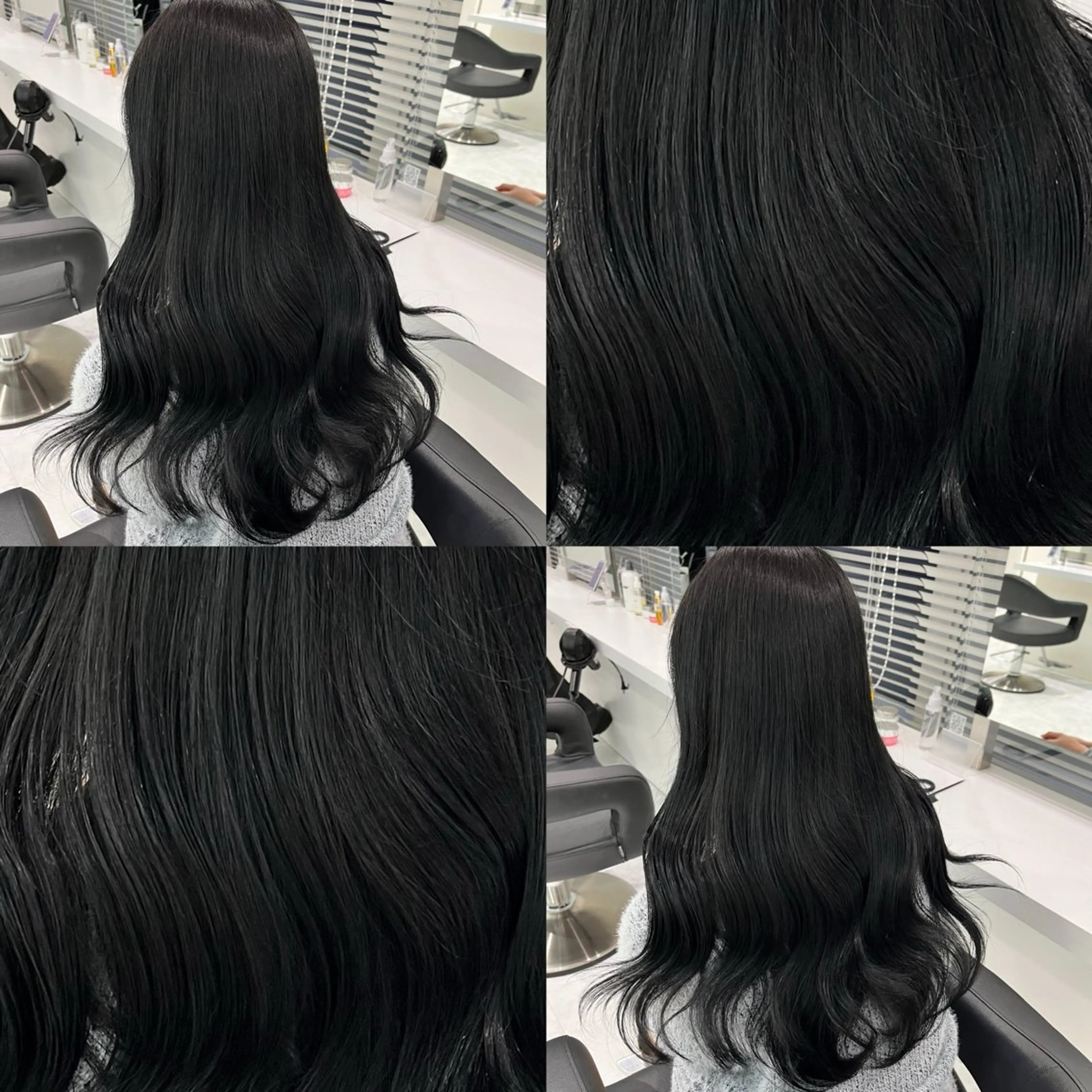 ロング カラー 黒髪 ブルーカラー ブルーブラック 髪質改善 トリートメント カット ヘアカラー トリートメント ヘッドスパ ヘアセット 💖SAE💖 銀座美容師のヘアスタイル