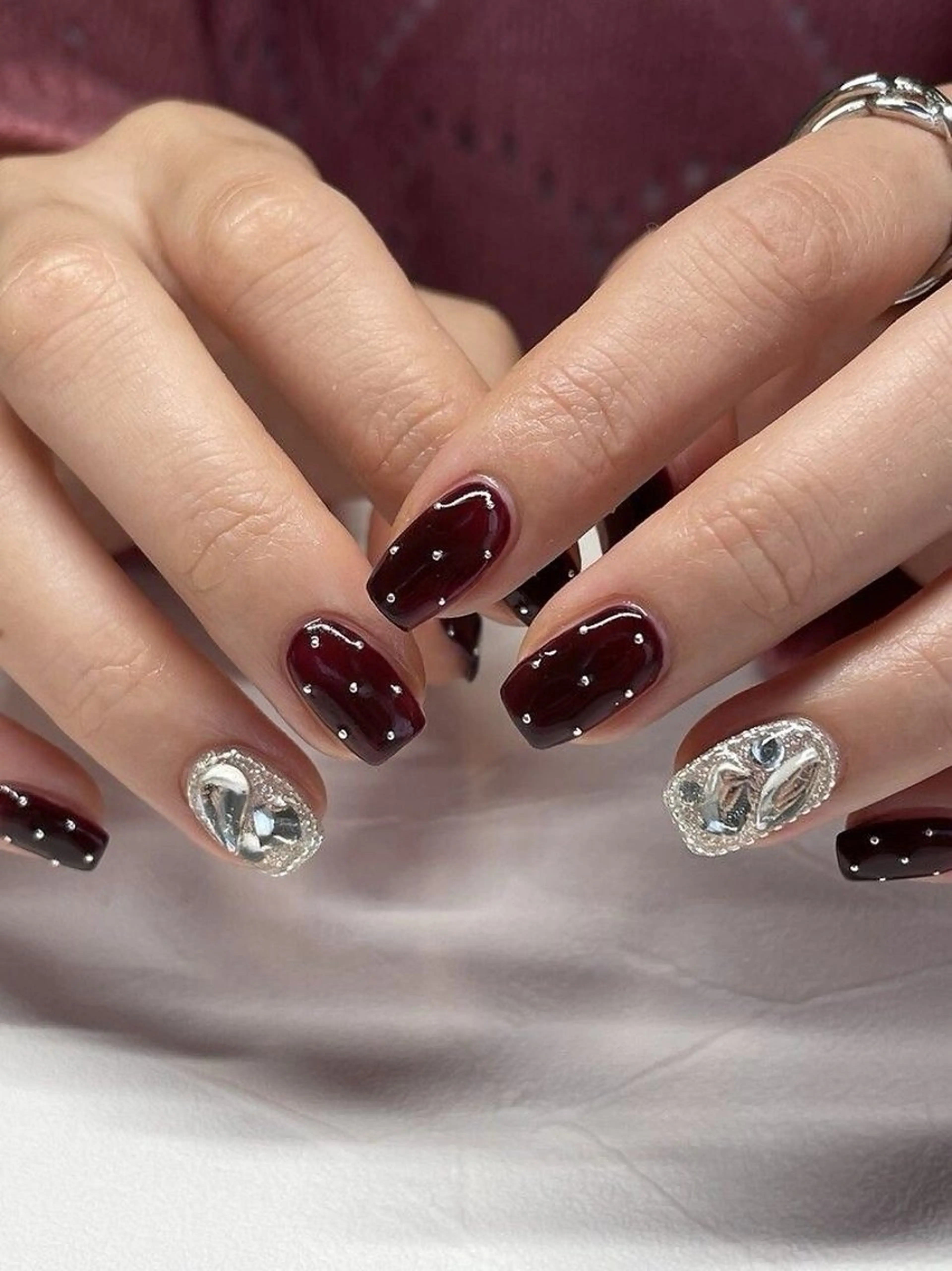 ネイル 韓国ネイル 持ち込み ニュアンスネイル ネイルチップ 冬ネイル RINN ANA.CHUOのネイルデザイン