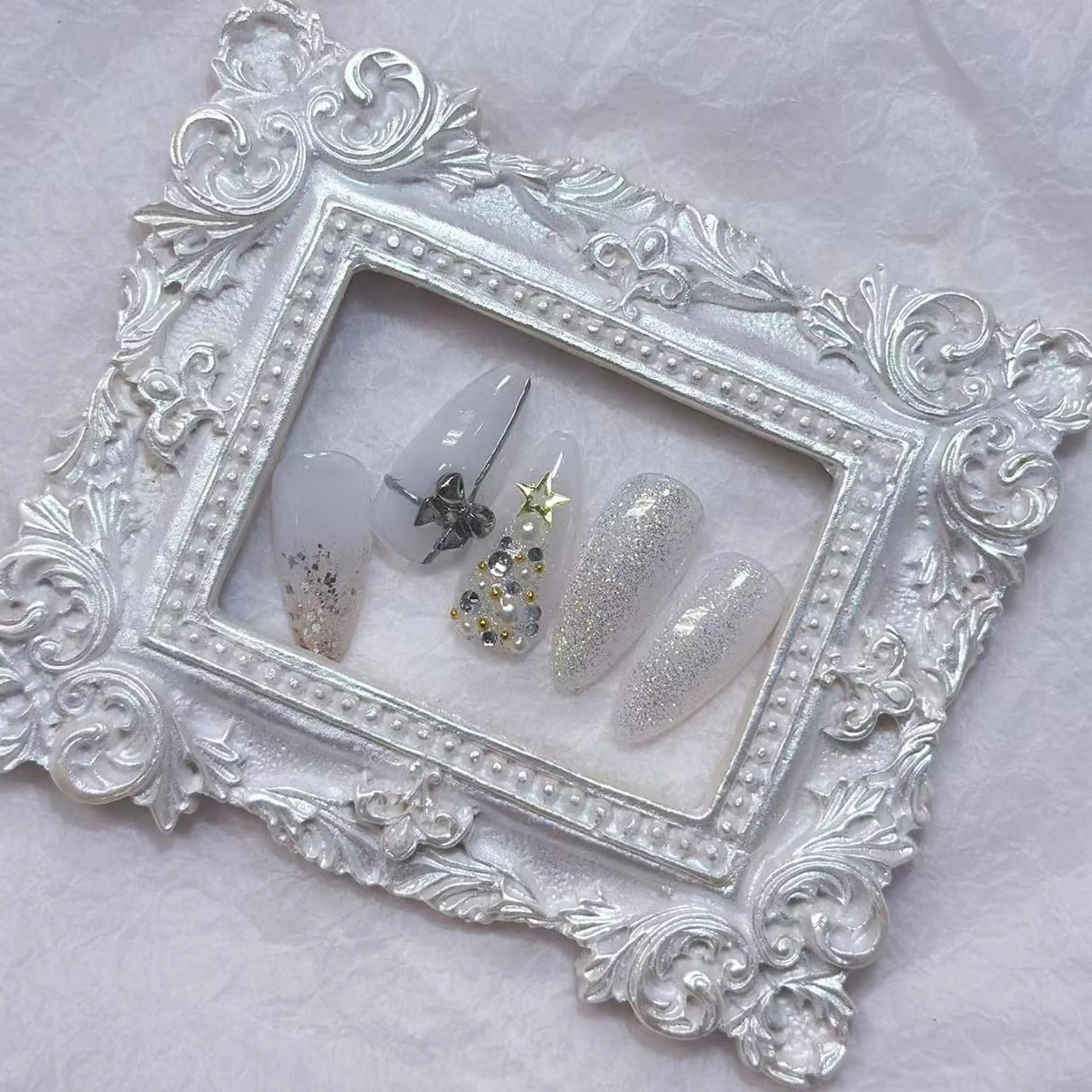 ネイル アートネイル オーロラネイル ガーリー キラキラネイル マグネットネイル Diamond NAIL💝のネイルデザイン