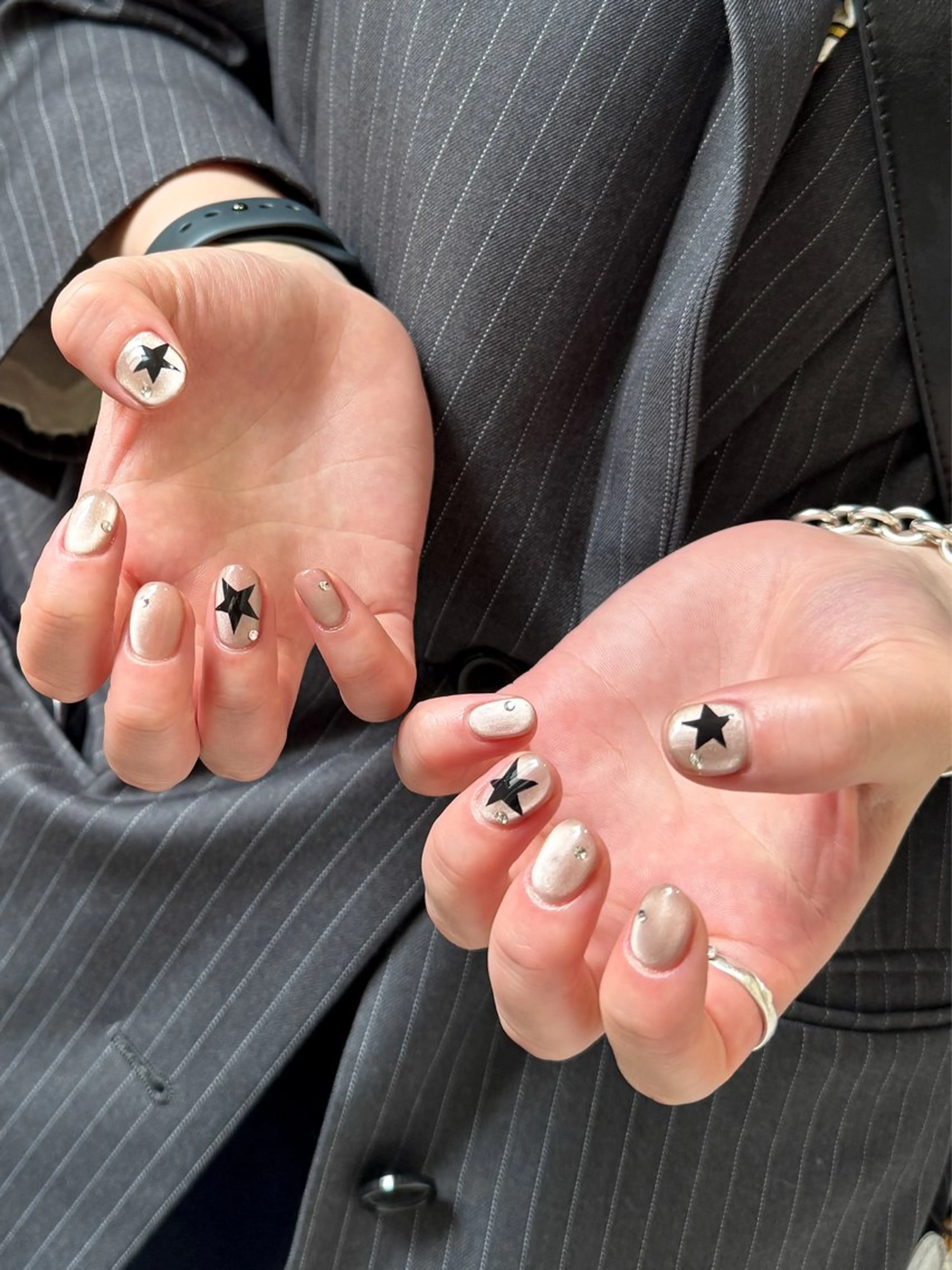 ネイル 韓国ネイル マグネットネイル 夏ネイル ハンドネイル pointillé .ayaのネイルデザイン