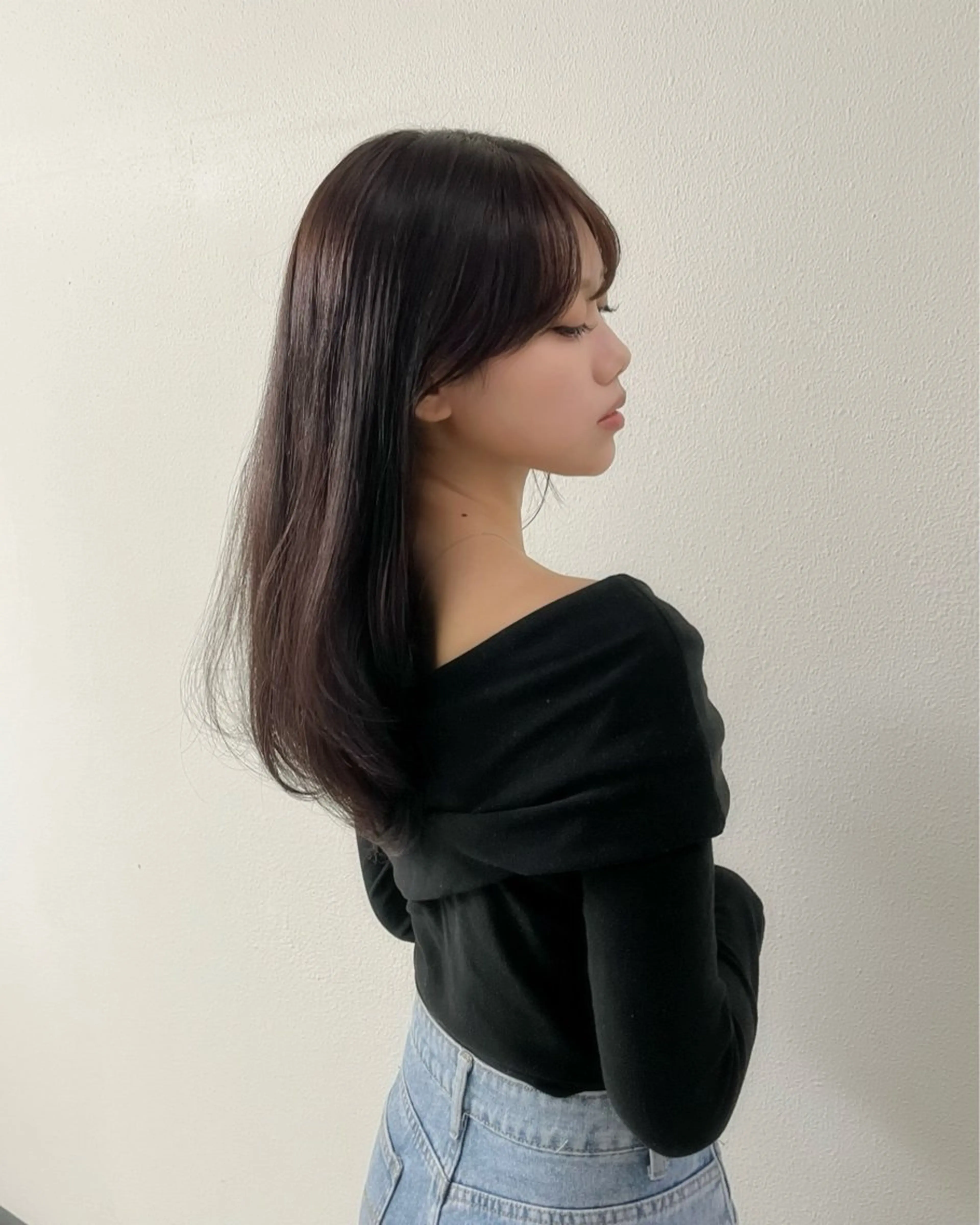 セミロング チョコレートブラウン モテヘア/グレージュ /ボブ/前原汐🎐のヘアスタイル