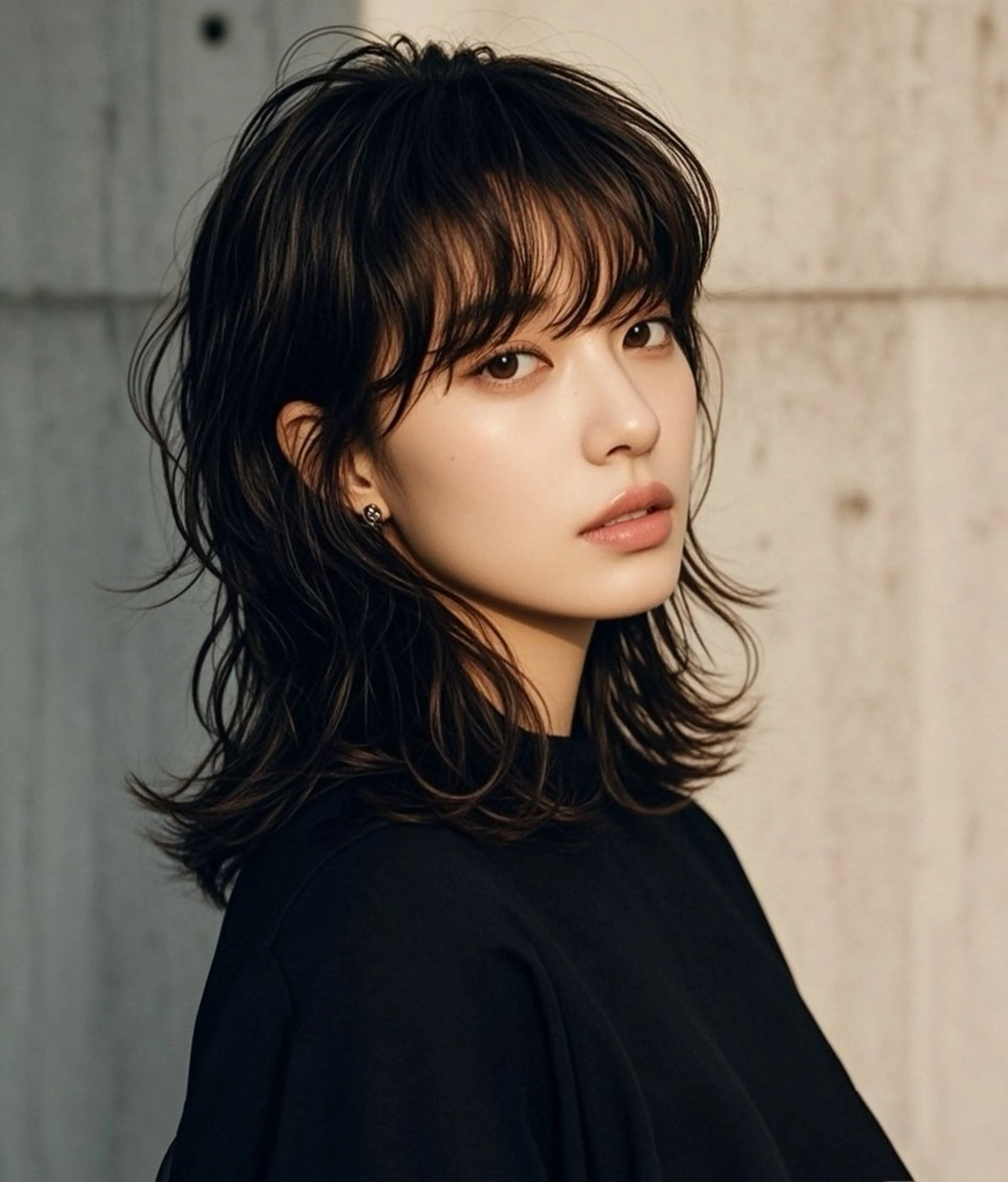 ミディアム ショートボブ ミディアムレイヤー ミディアムパーマ アッシュ ボブ カット ヘアカラー ウルフカット 811 大阪梅田 ウルフのヘアスタイル