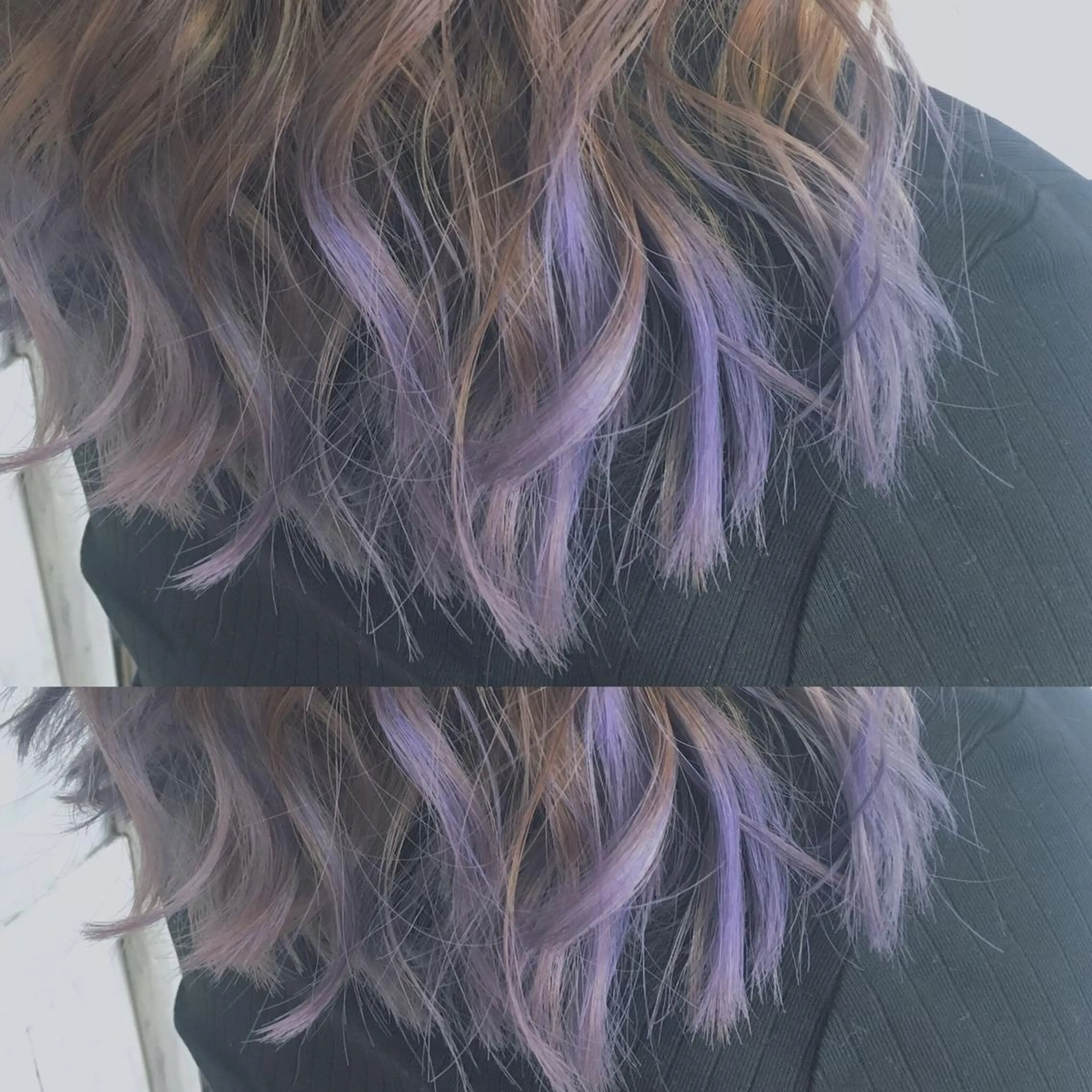 ロング カラー パーマ ヘアアレンジ アッシュ ラベンダーカラー ラベンダーアッシュ 推し活専用 【派手髪】飯野ゆかりのヘアスタイル