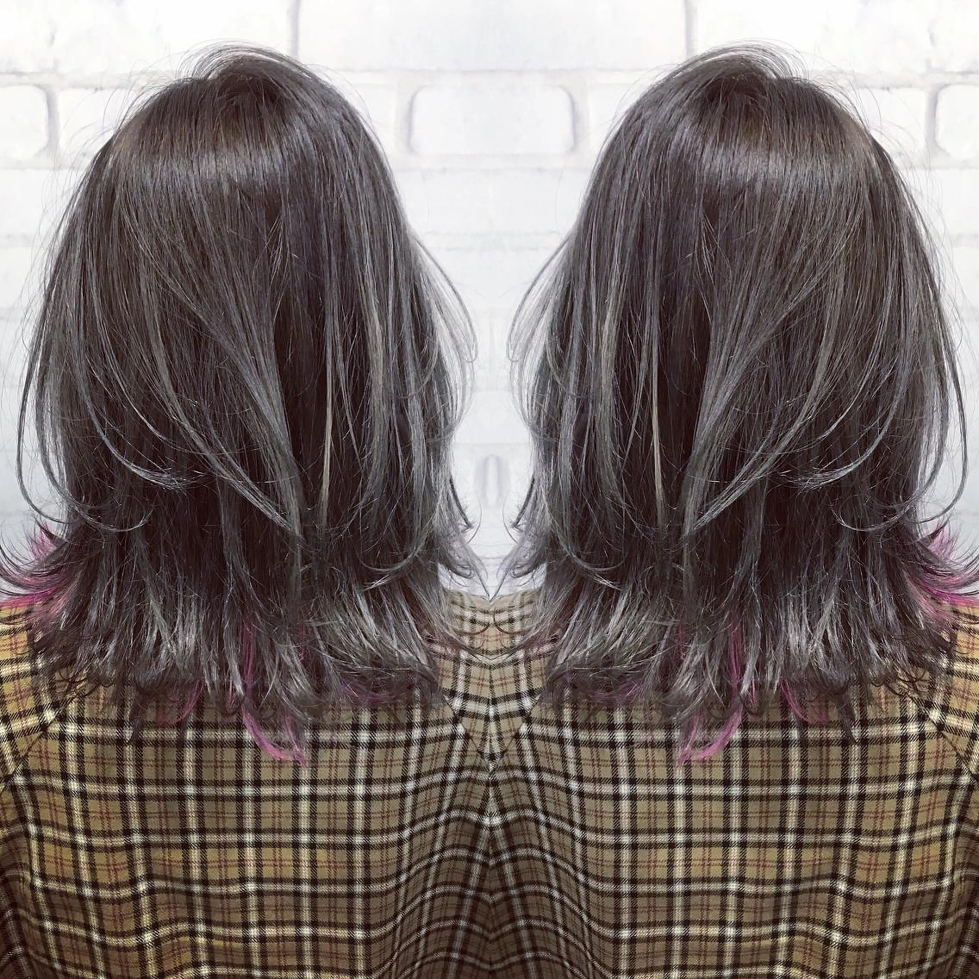 セミロング カラー パーマ ヘアアレンジ アディクシーカラー アッシュ バレイヤージュ ブリーチ ブルーカラー Hair&Eyelash SUNNY GRACE✂︎Cherie所属・SUNNY GRACEのヘアスタイル