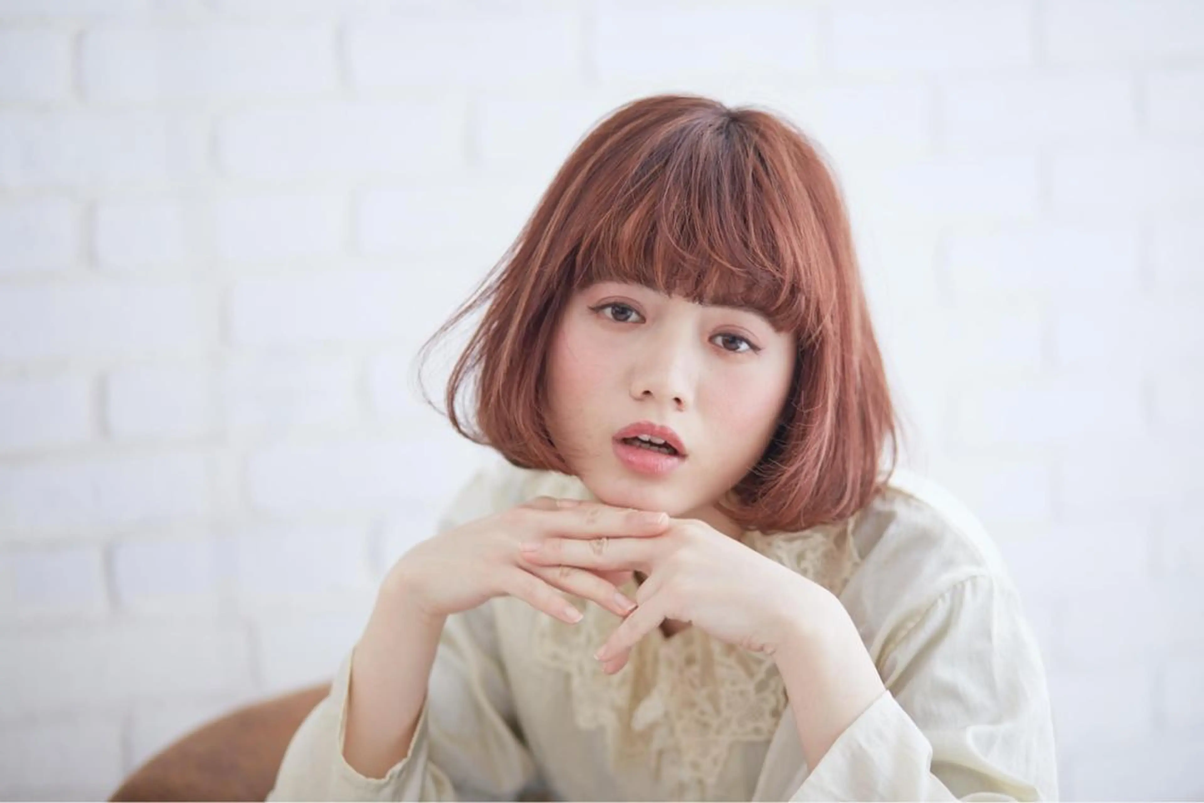 ショート カラー パーマ ピンクカラー ボブ BEBE所属・ご新規様限定 透明感カラーKANAのヘアスタイル