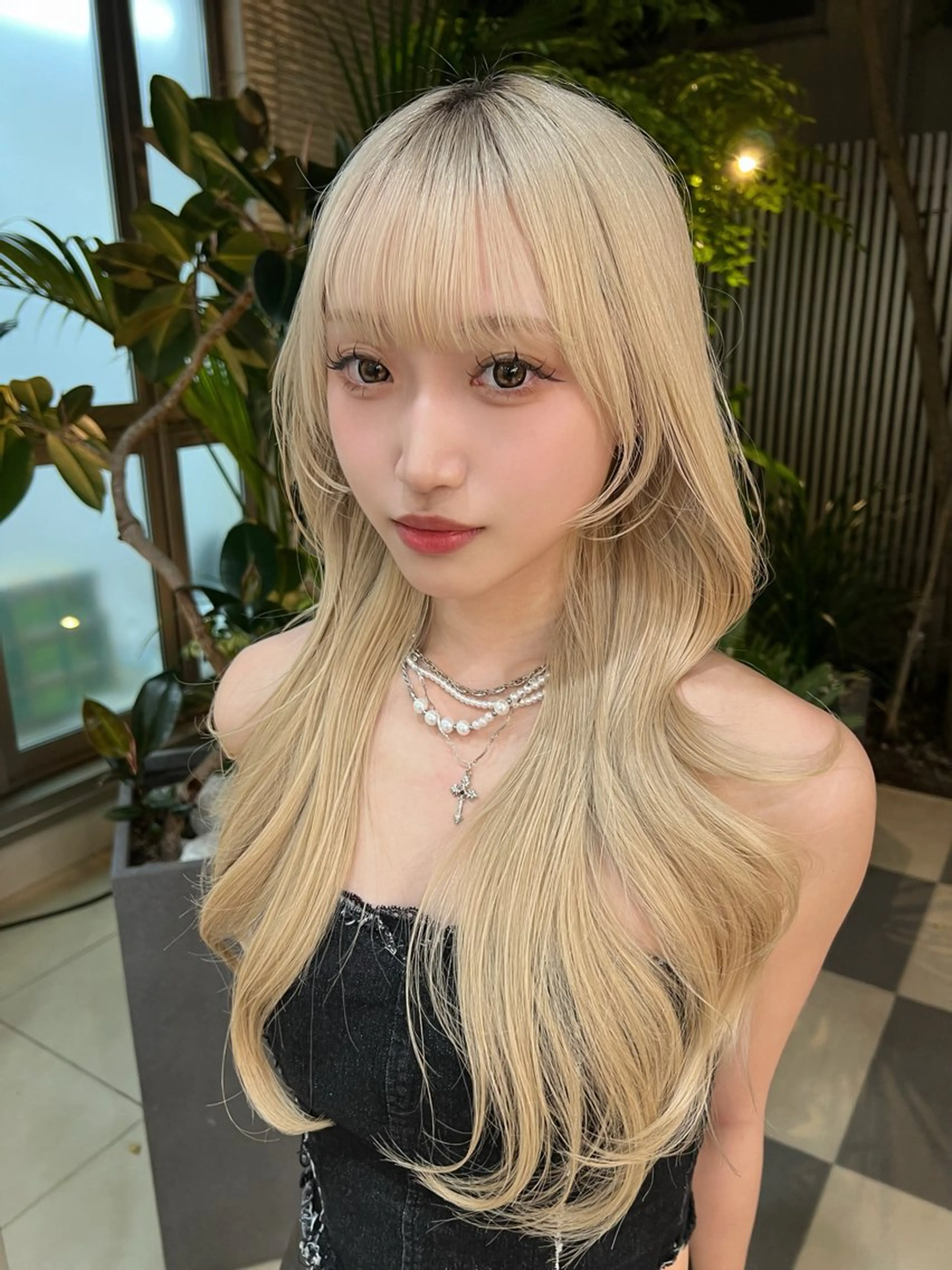 ロング カラー カット ヘアカラー トリートメント belle   表参道　terrace所属・抜きっぱなしブロンド /ハイトーン/カナタのヘアスタイル