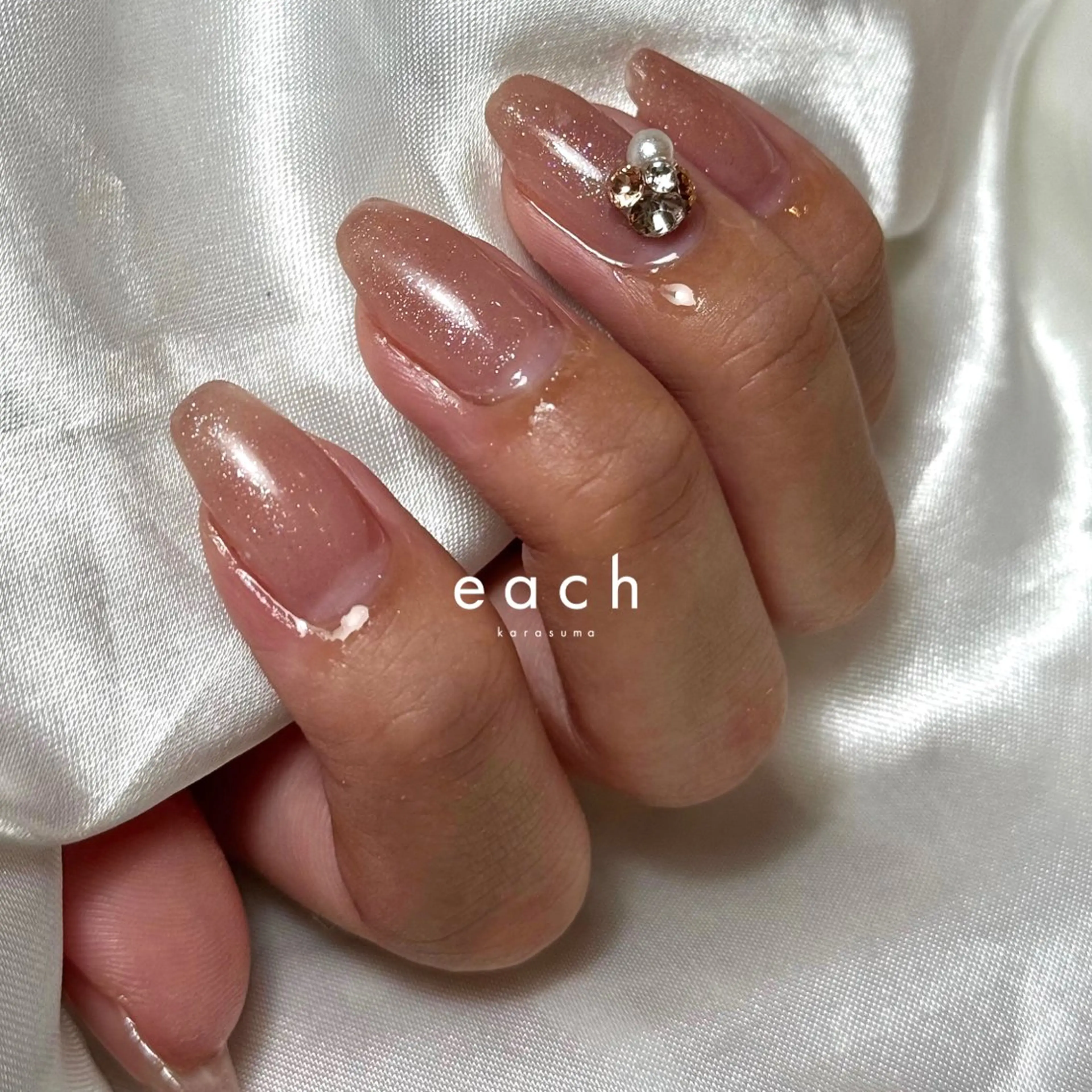 ネイル ラメ(グリッター) マグネットネイル ワンカラーネイル each Hibikiのネイルデザイン