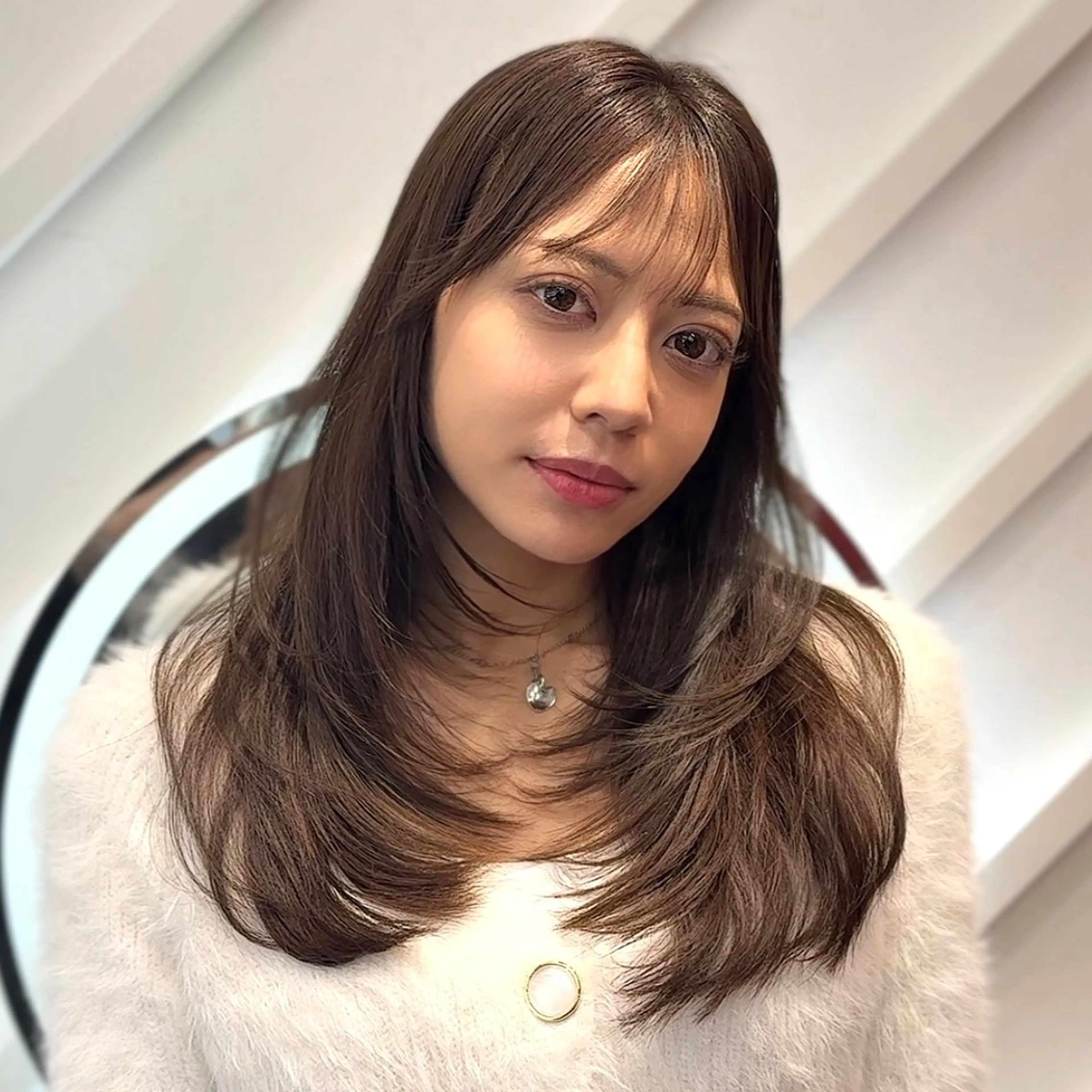 ロング カラー カット ヘアカラー トリートメント 山崎/ボブ縮毛矯正 レイヤー髪質改善のヘアスタイル