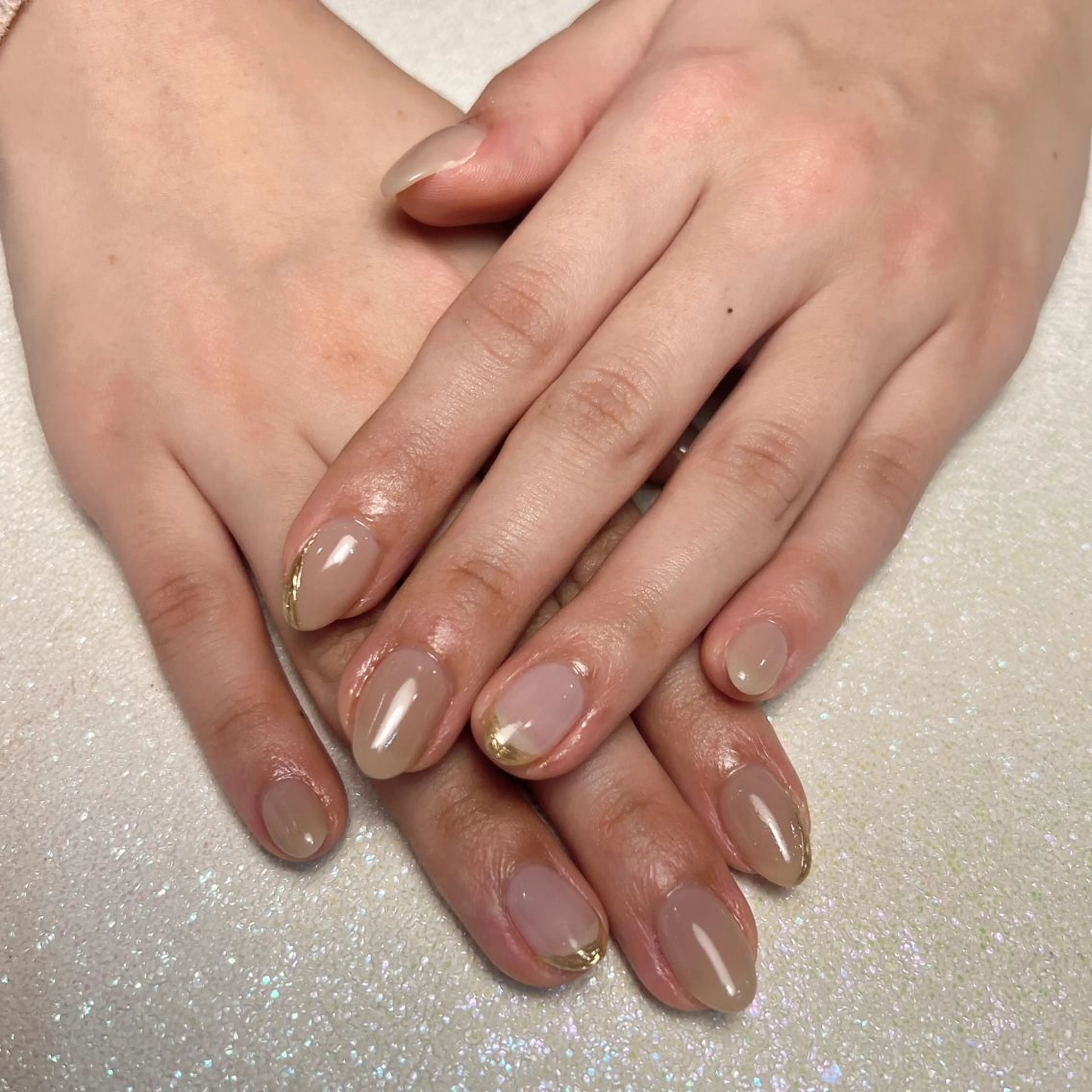 ネイル フラッシュネイル フレンチネイル ガラスフレンチ グラデーション 氷ネイル・うるうるネイル You&Me Yukiのネイルデザイン