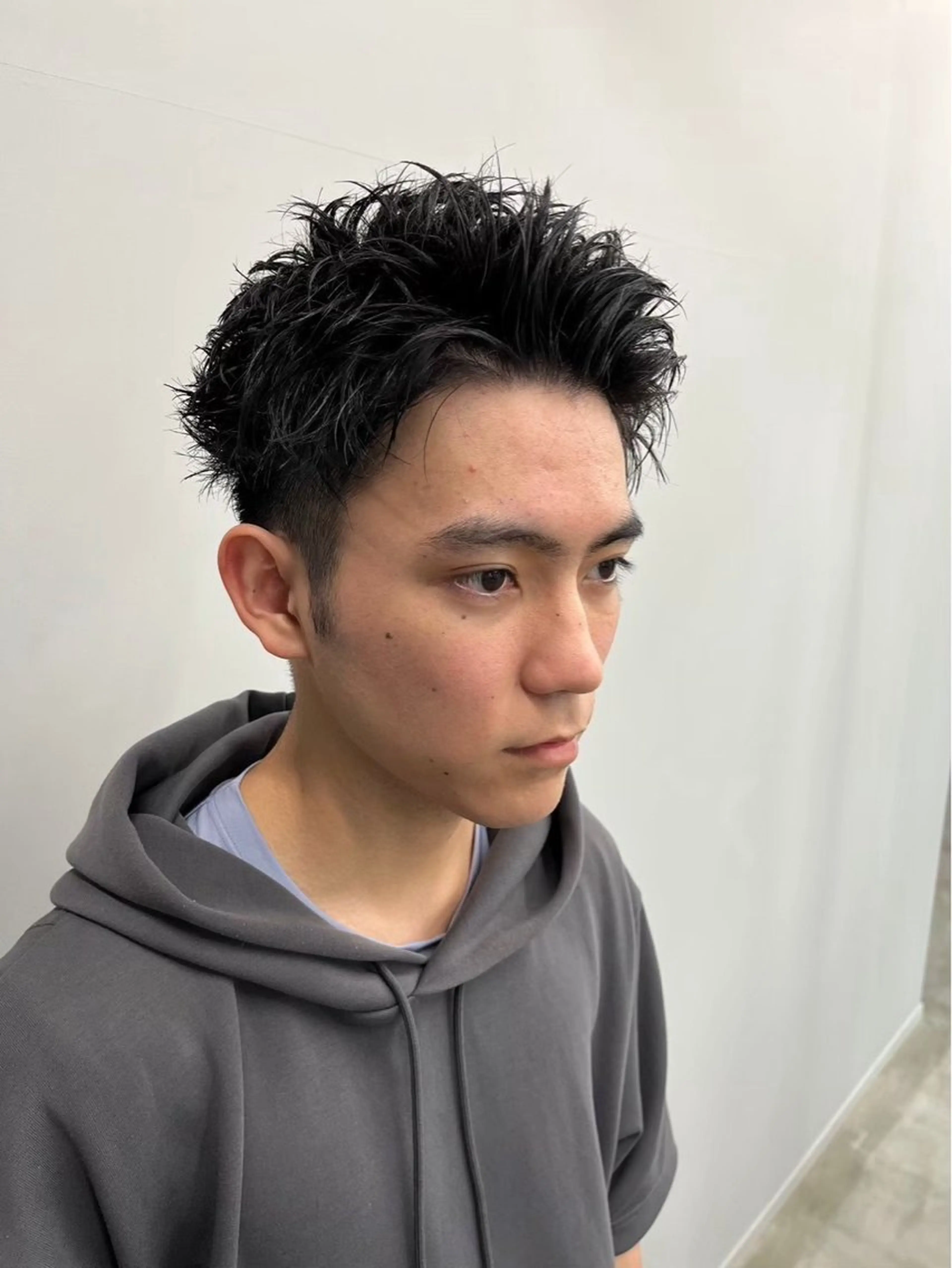 ショート メンズ カット ニュアンスパーマ/ ウルフ/ときなのヘアスタイル