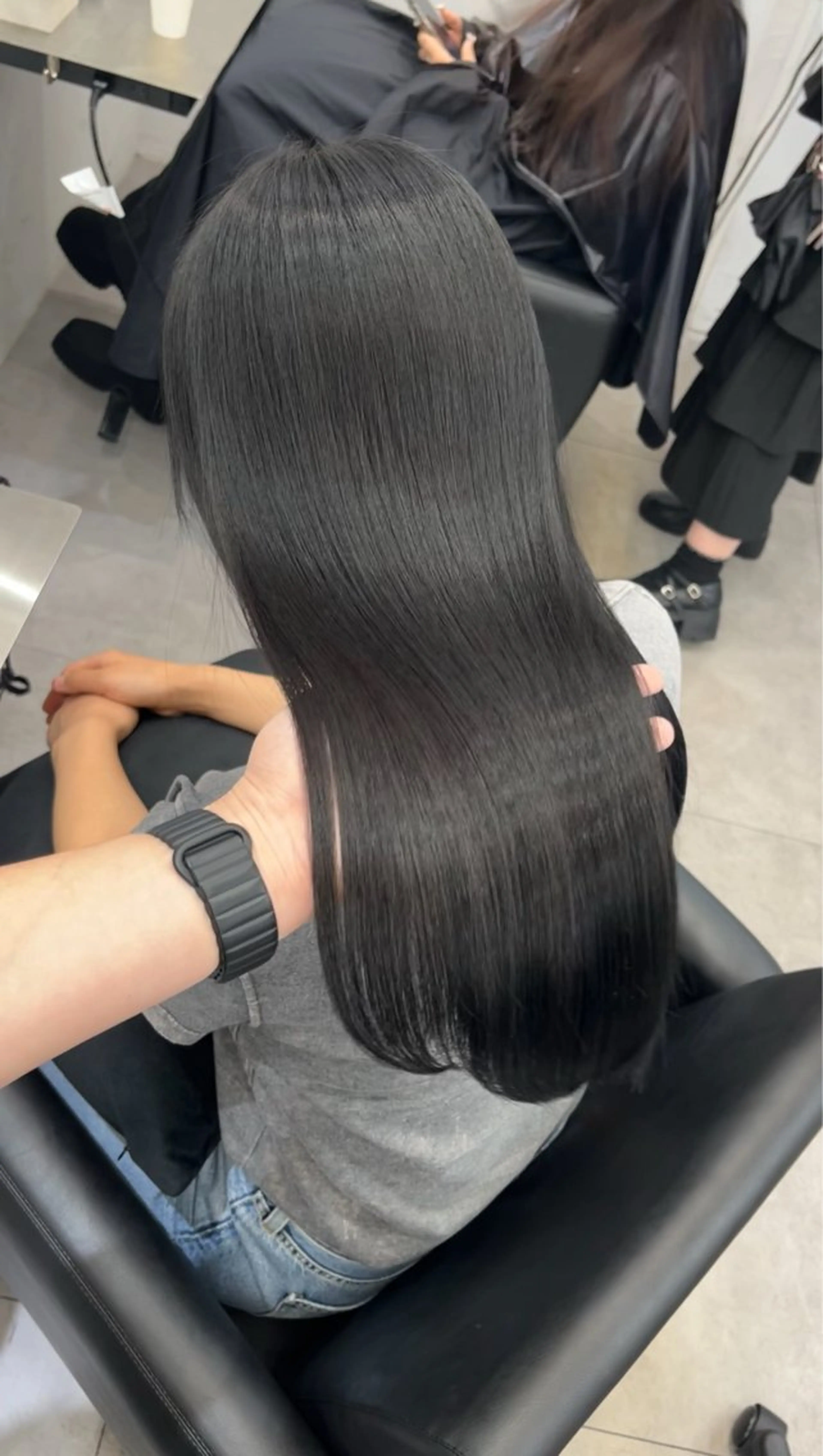 ロング カット ヘアカラー 縮毛矯正 トリートメント 髪質改善/縮毛矯正 梅田茶屋町/西尾祐作のヘアスタイル